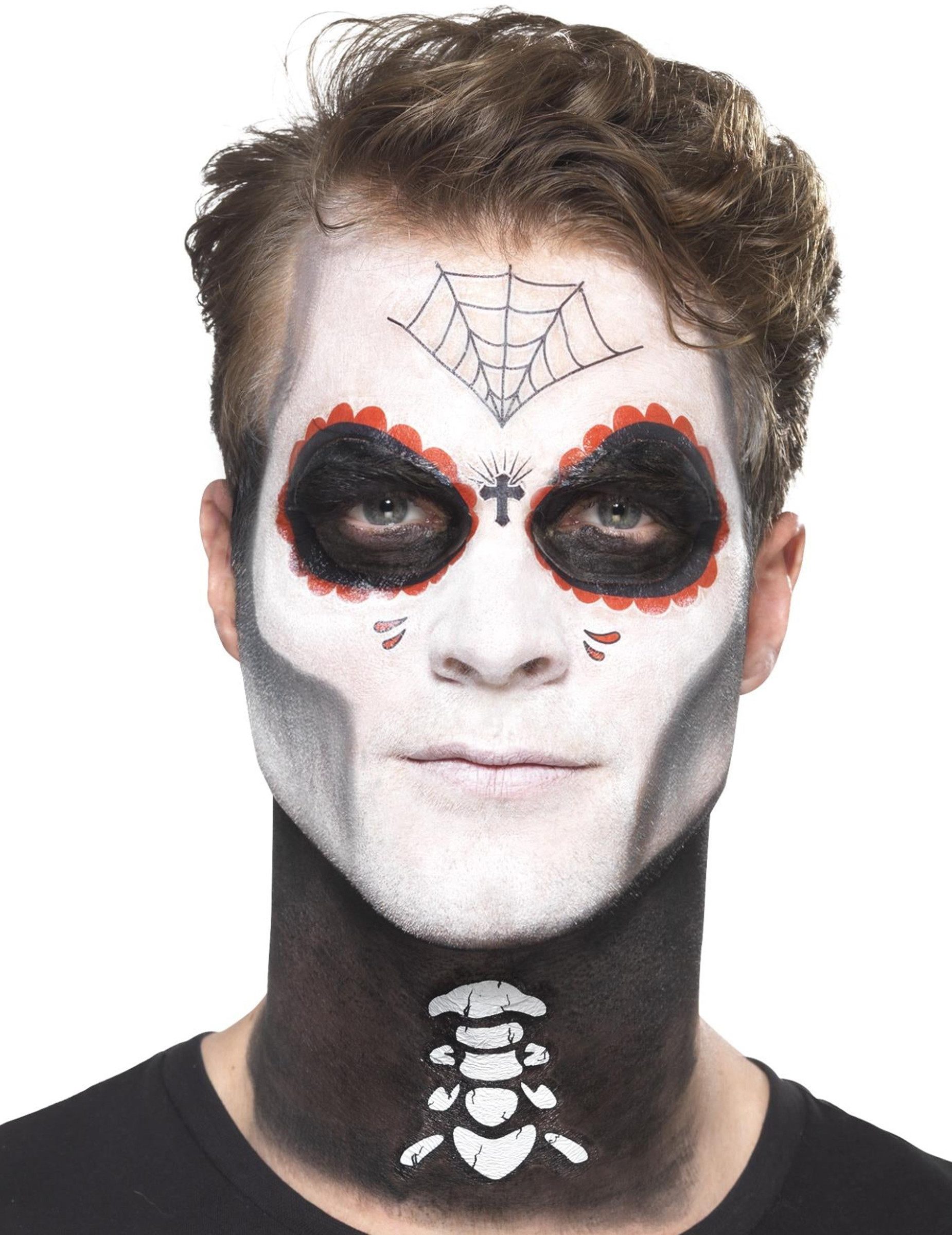 Smiffys Kostüm Make-up-Set Tag der Toten für Herren 8-teilig bunt