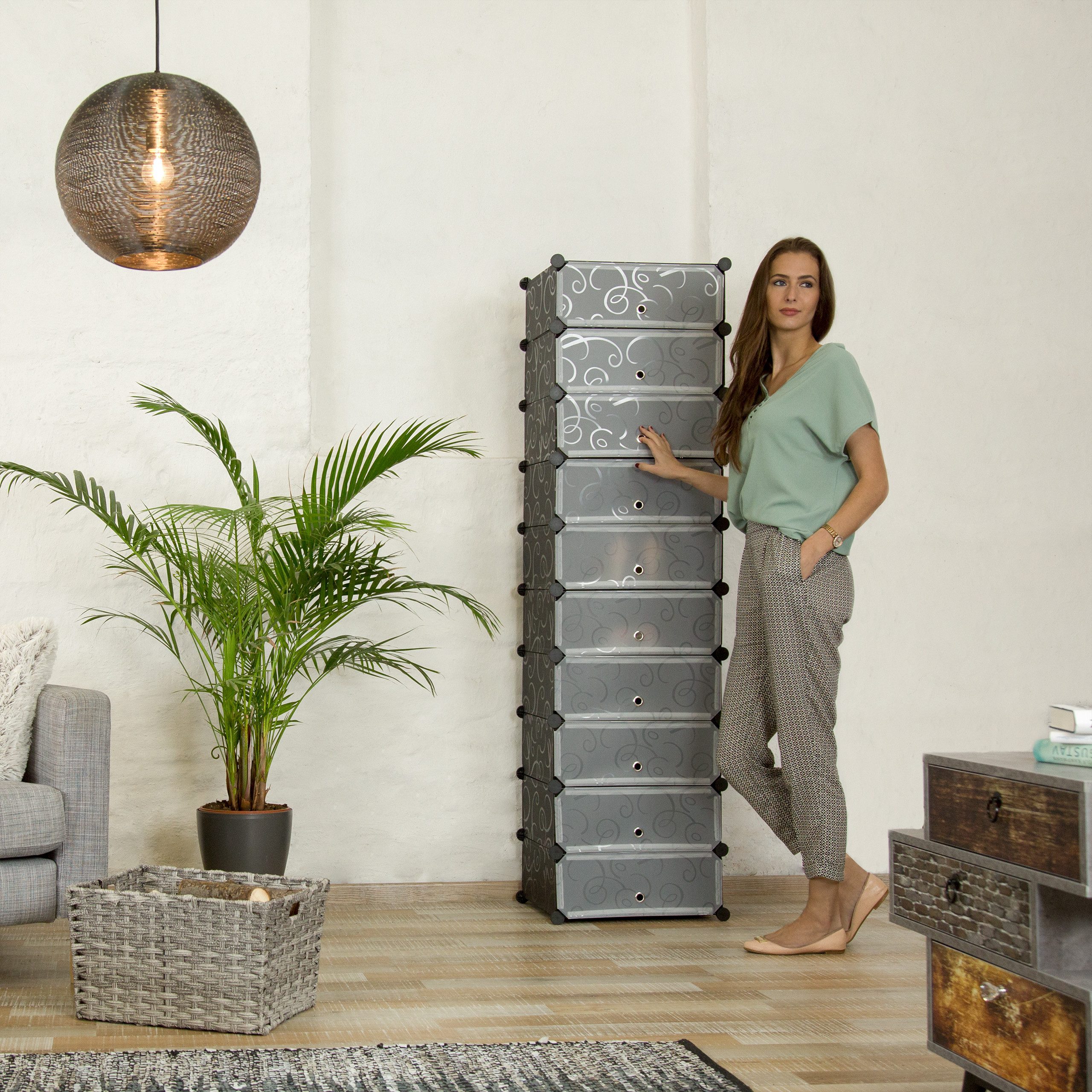 relaxdays Schuhregal 10 Ebene, Schwarz günstig online kaufen