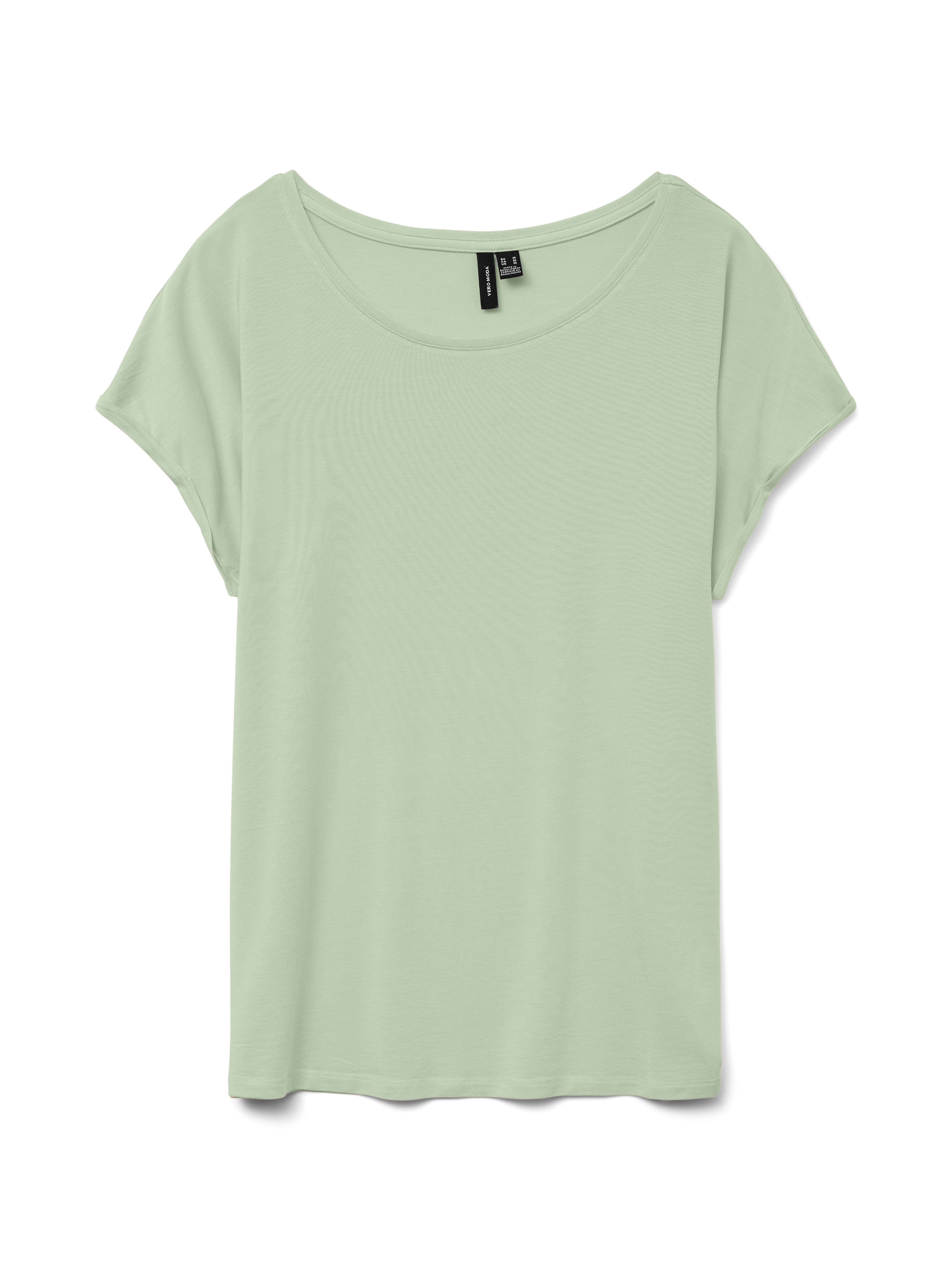 Vero Moda T-Shirt VMAVA PLAIN SS TOP JRS NOOS Materialmix, regular fit – Bild 5 von 5