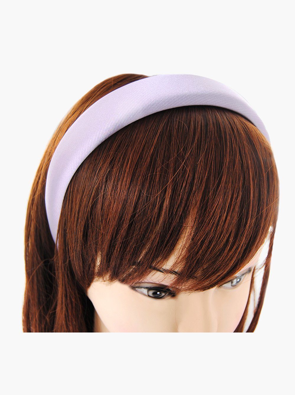 axy Damen gepolstertes Haarband Metallic-Optik Haarreif Stoff mit Haareifen Haarreif Vintage Breiter Helllila Metallicfarbe, in