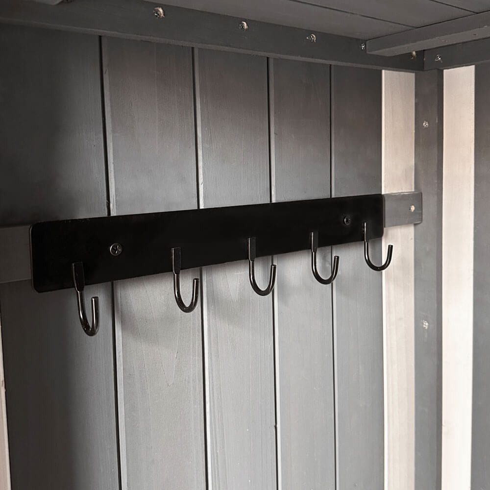 HOME DELUXE Garten-Geräteschrank YANA, BxT: 77x54 cm, aus Tannenholz, inkl. 3 Einlegeböden, Gartenschrank aus Holz – Bild 4 von 5