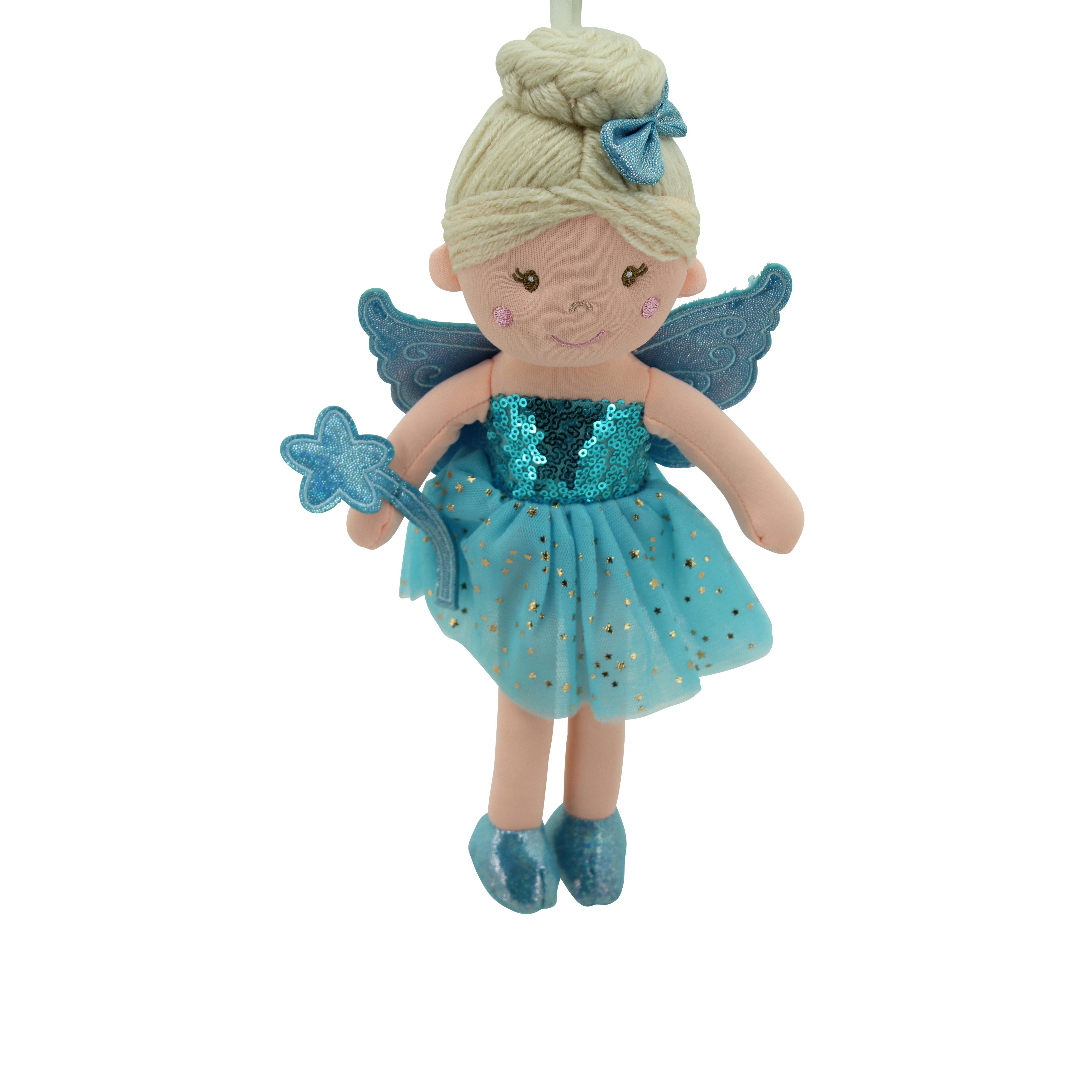 Sweety-Toys Stoffpuppe Sweety Toys 13258 Stoffpuppe Fee Prinzessin 30 cm blau