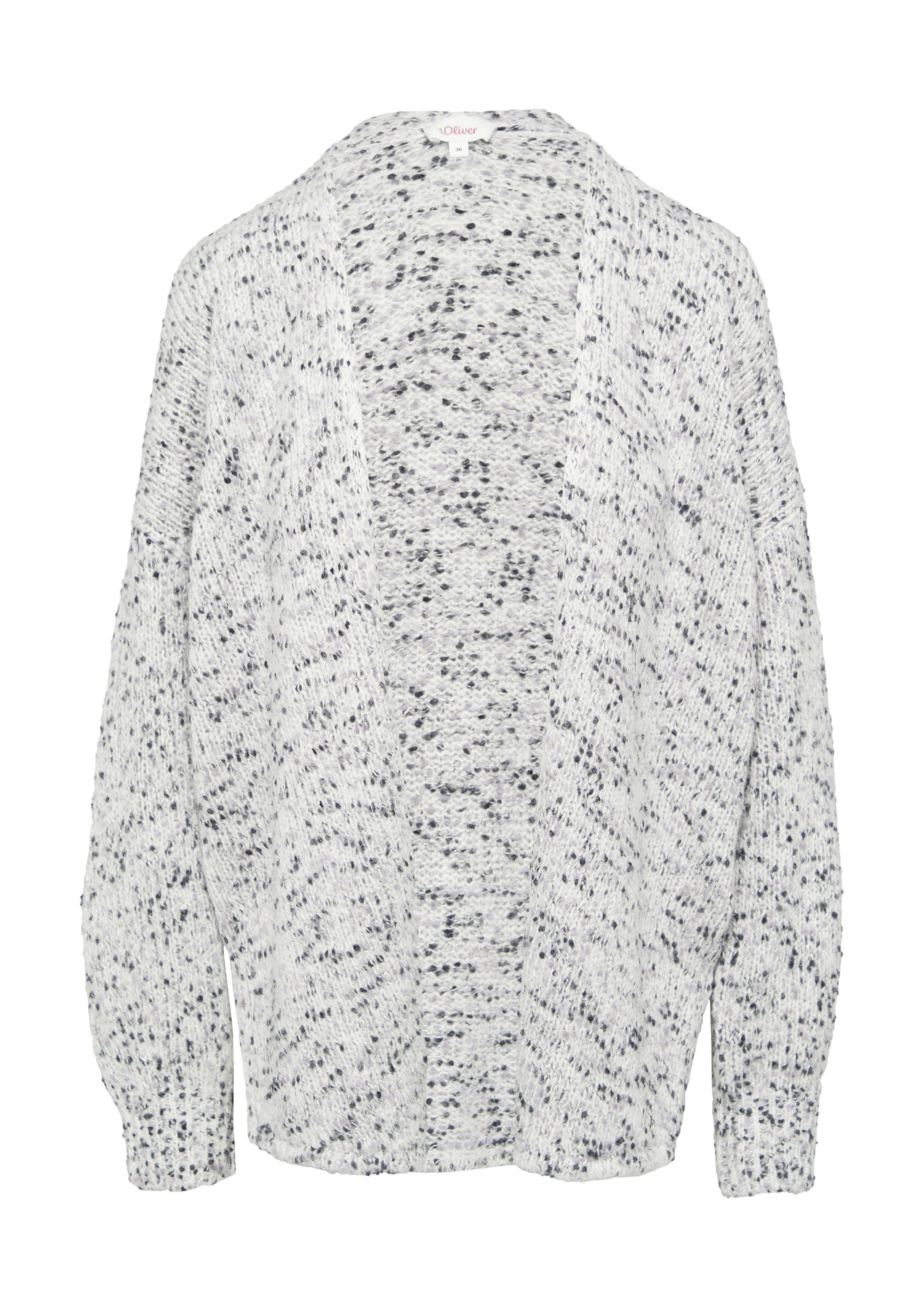 s.Oliver Cardigan Strickjacke Melierter Cardigan mit weiten Ärmeln im Relaxed Fit