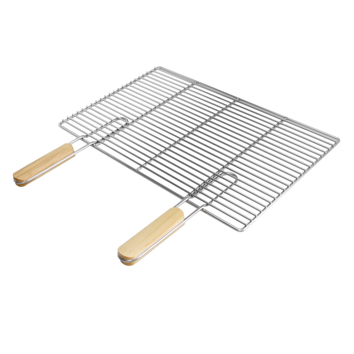 ECD Germany Grillrost Grill aus Edelstahl mit abnehmbaren Griffen robust & rostfrei für BBQ, Grillplatte 54x34cm Rechteckig für Gasgrill Holzkohlegrill Feuerstelle