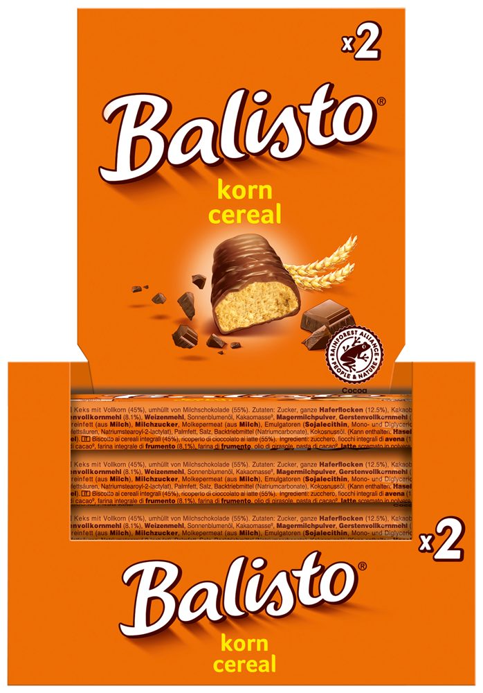 Balisto Süßigkeit Balisto Riegel Korn 2x20x37g, Vollkorn & Milchschokolade
