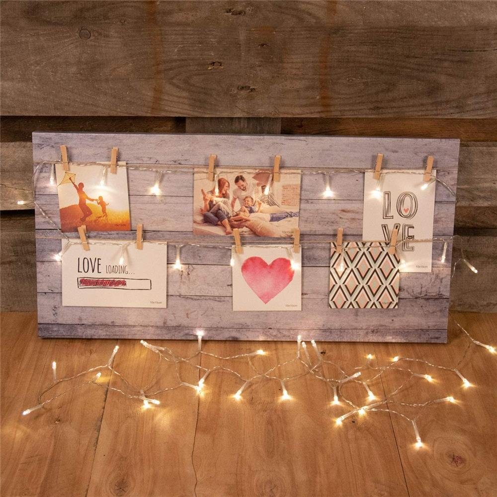 Idena LED-Lichterkette 20er, warmweiß, 1,65 m, für innen, batteriebetrieben, transparentes Kabel