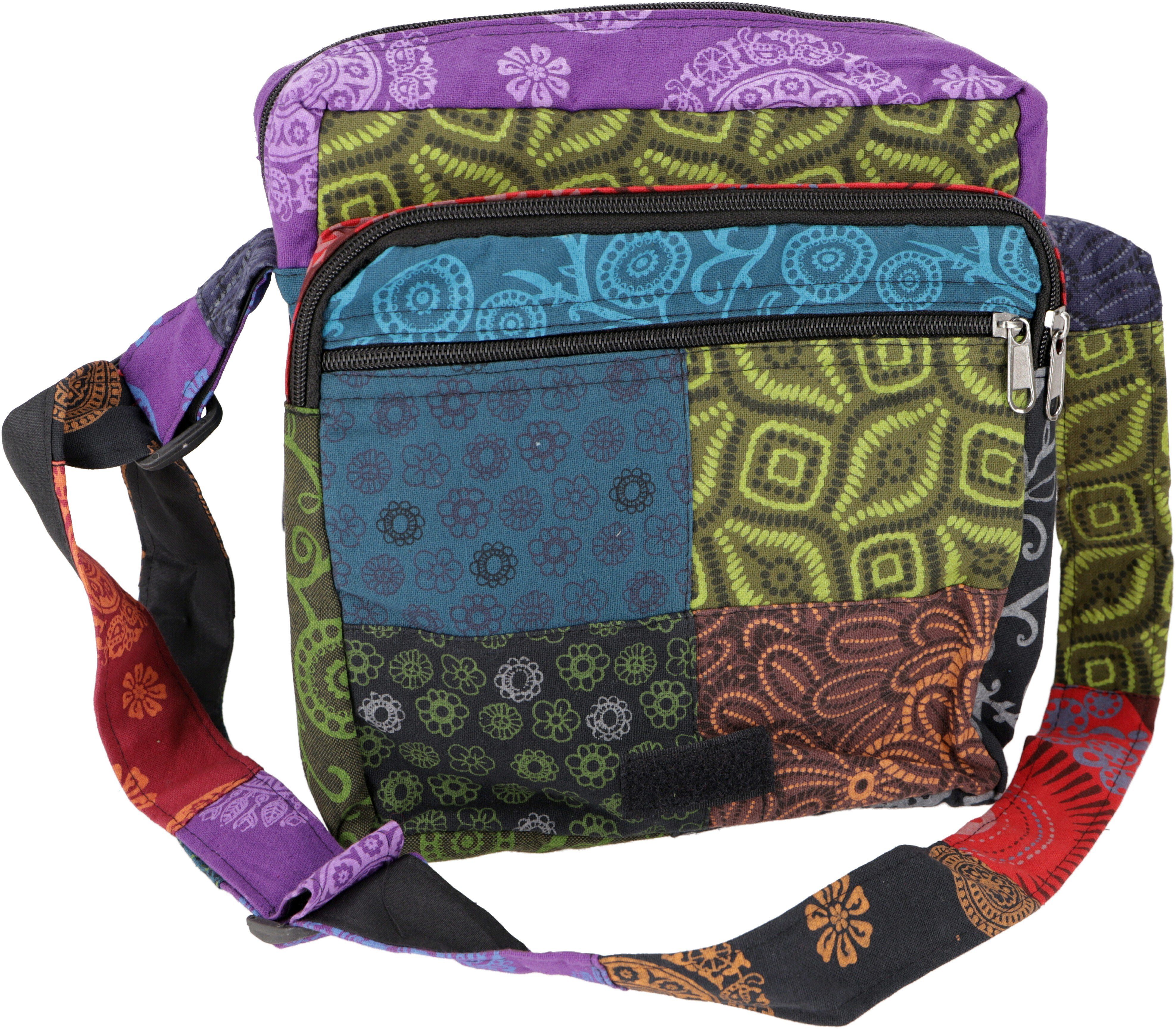 Schultertasche Ethno Guru-Shop Patchwork Nepaltsche Schultertasche, -..