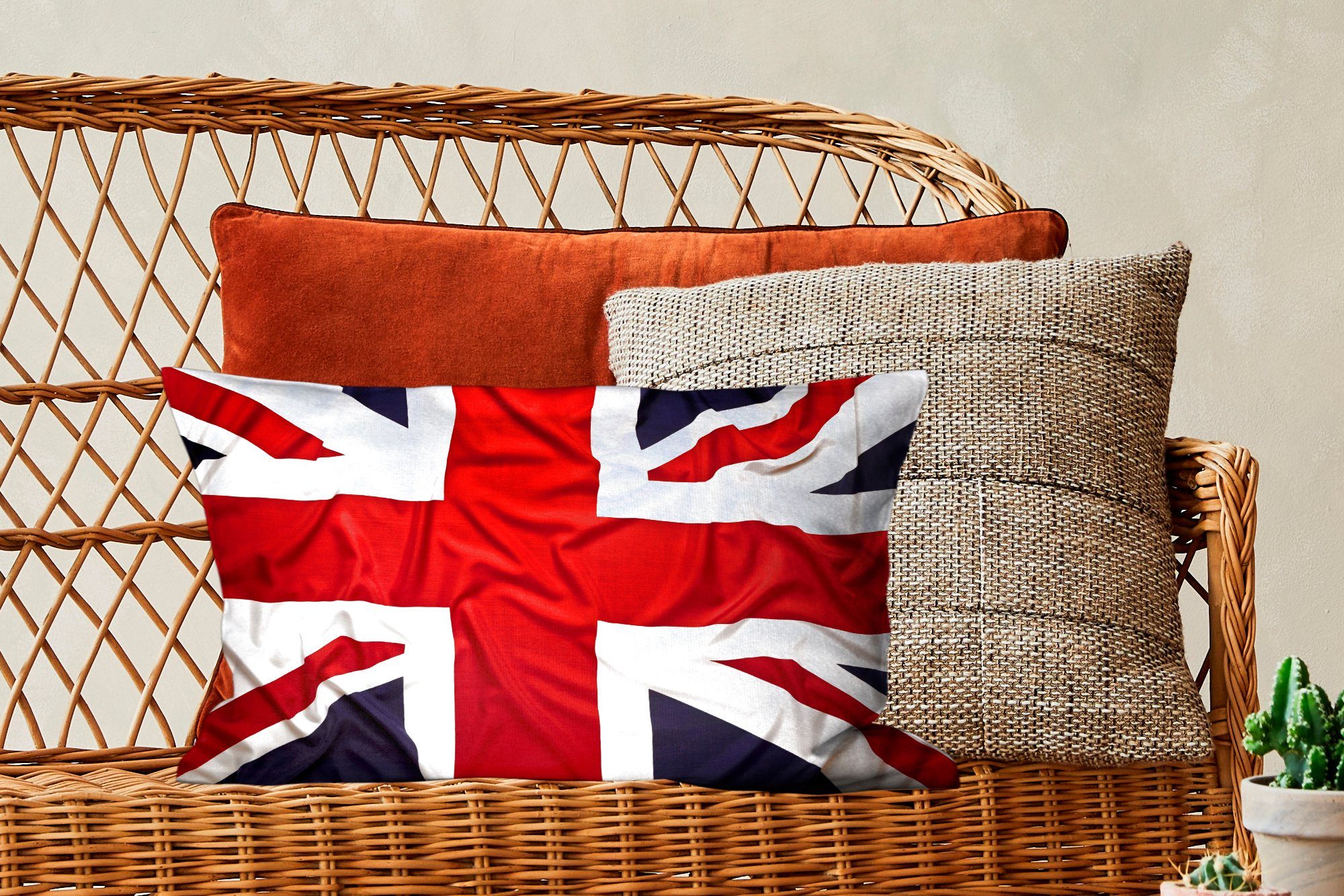 MuchoWow Dekokissen Die Flagge Großbritanniens, Füllung, Dekoration, Zierkissen, Dekokissen Schlafzimmer Wohzimmer mit