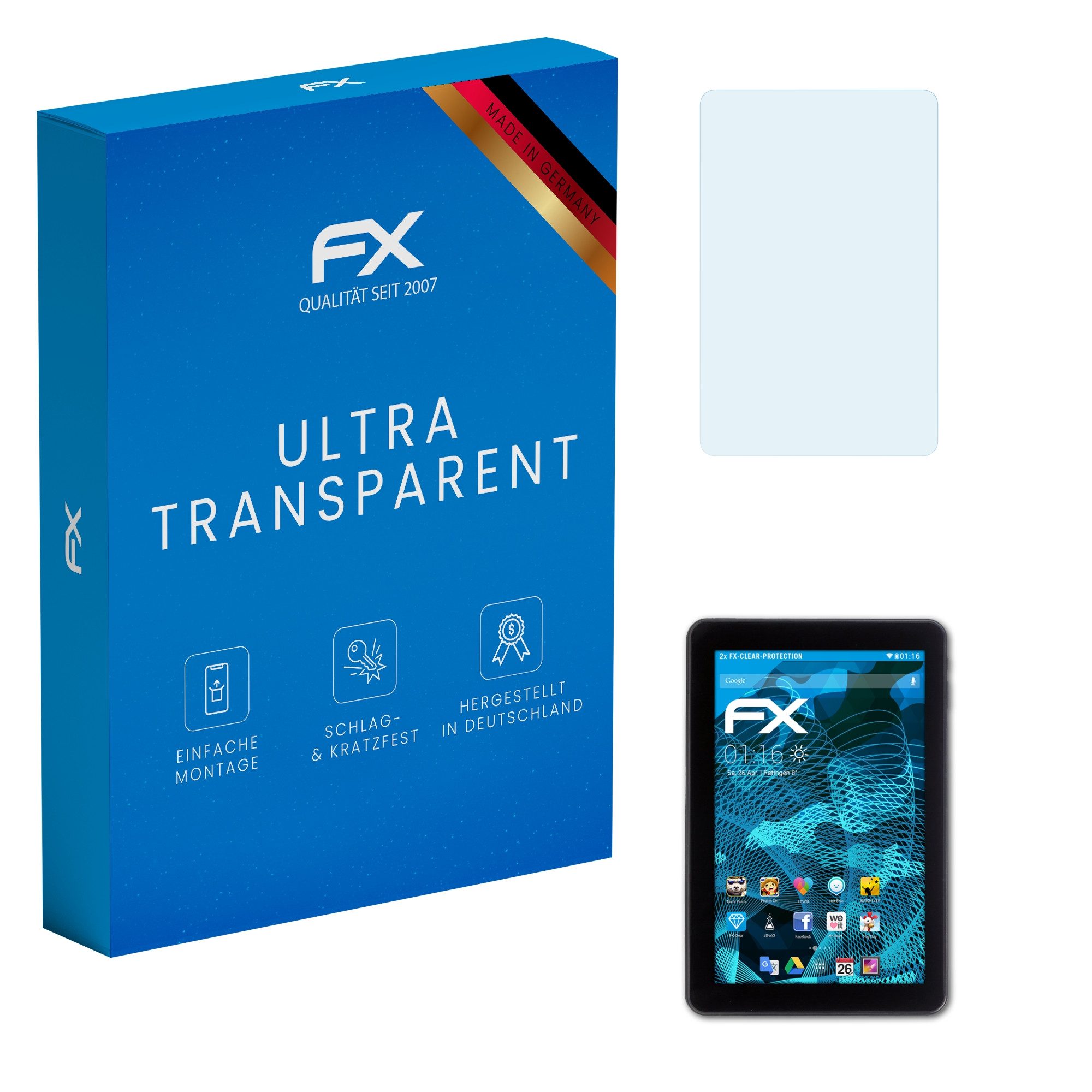 atFoliX Schutzfolie Displayschutz für Captiva CAPTIVA Pad 10.1 Quad HD, (2 Folien), Ultraklar und hartbeschichtet
