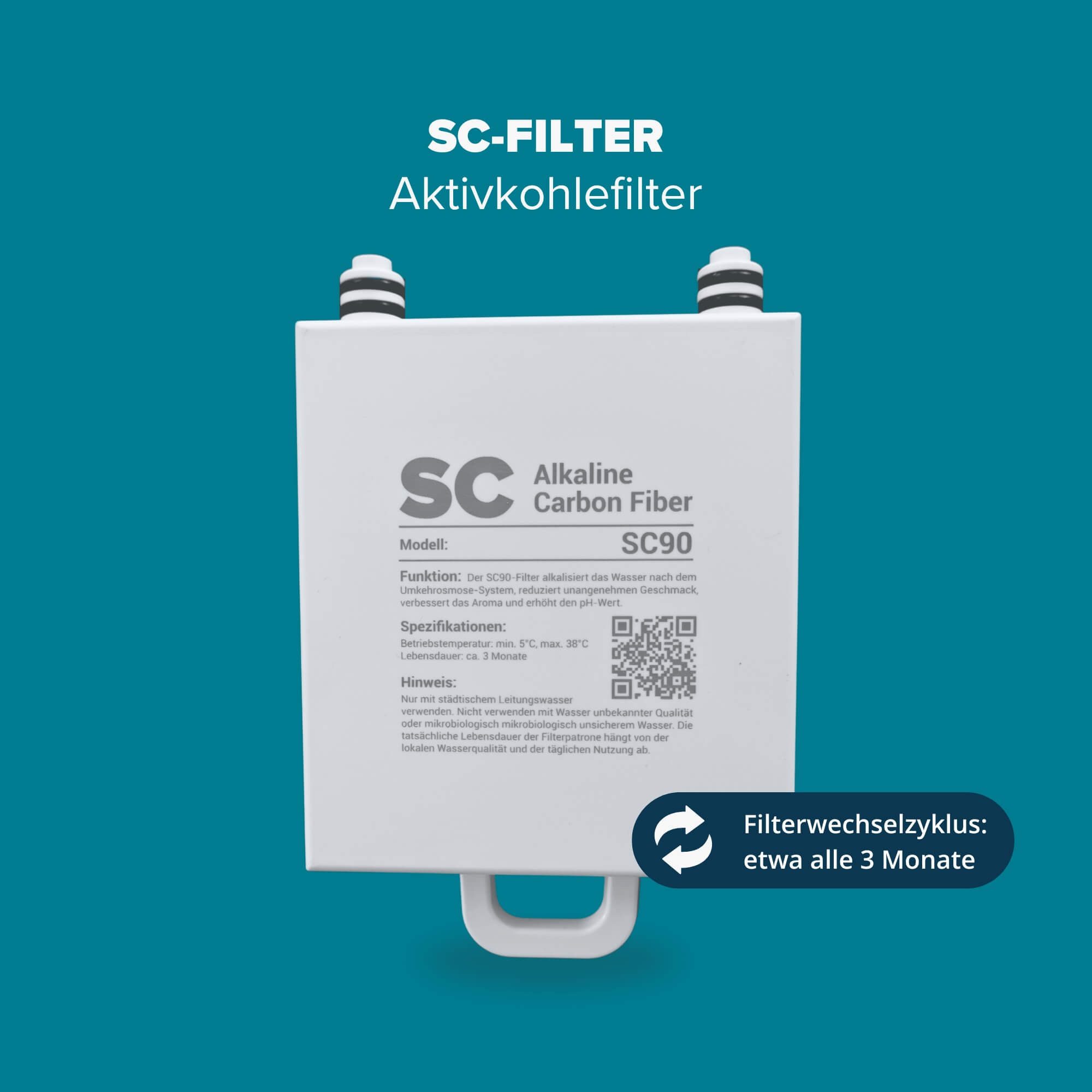 Health Rise Ersatzfilter Health Rise Pure Water Pro – SC Filter, Filterwechselzyklus 3 Monate