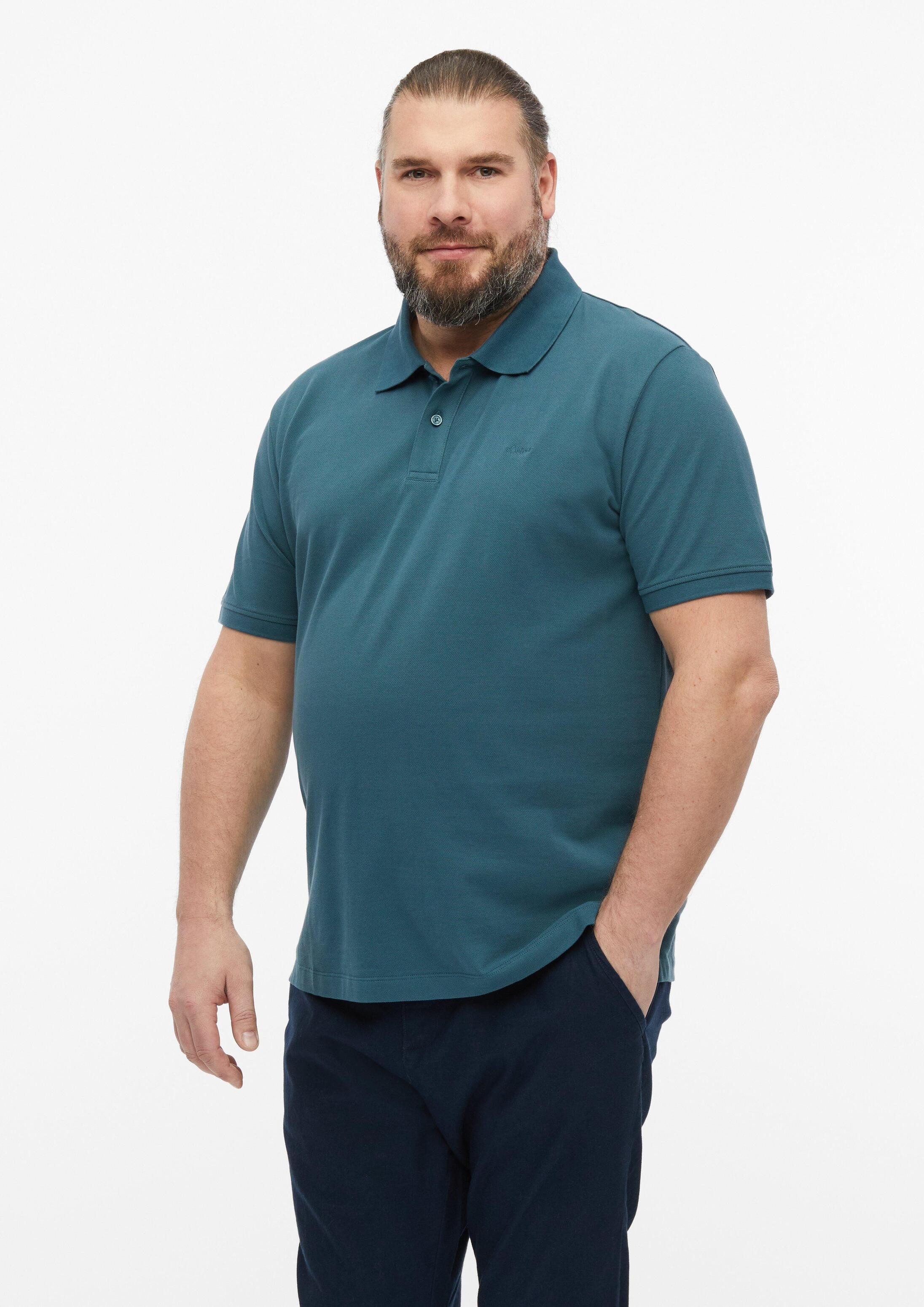 s.Oliver Kurzarmshirt Polo-Shirt Poloshirt aus Baumwollpiqué
