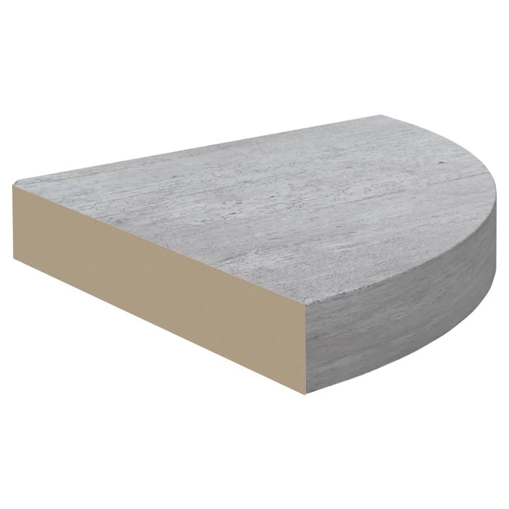 MDF Betongrau vidaXL 25x25x3,8 Regal cm Eck-Wandregal