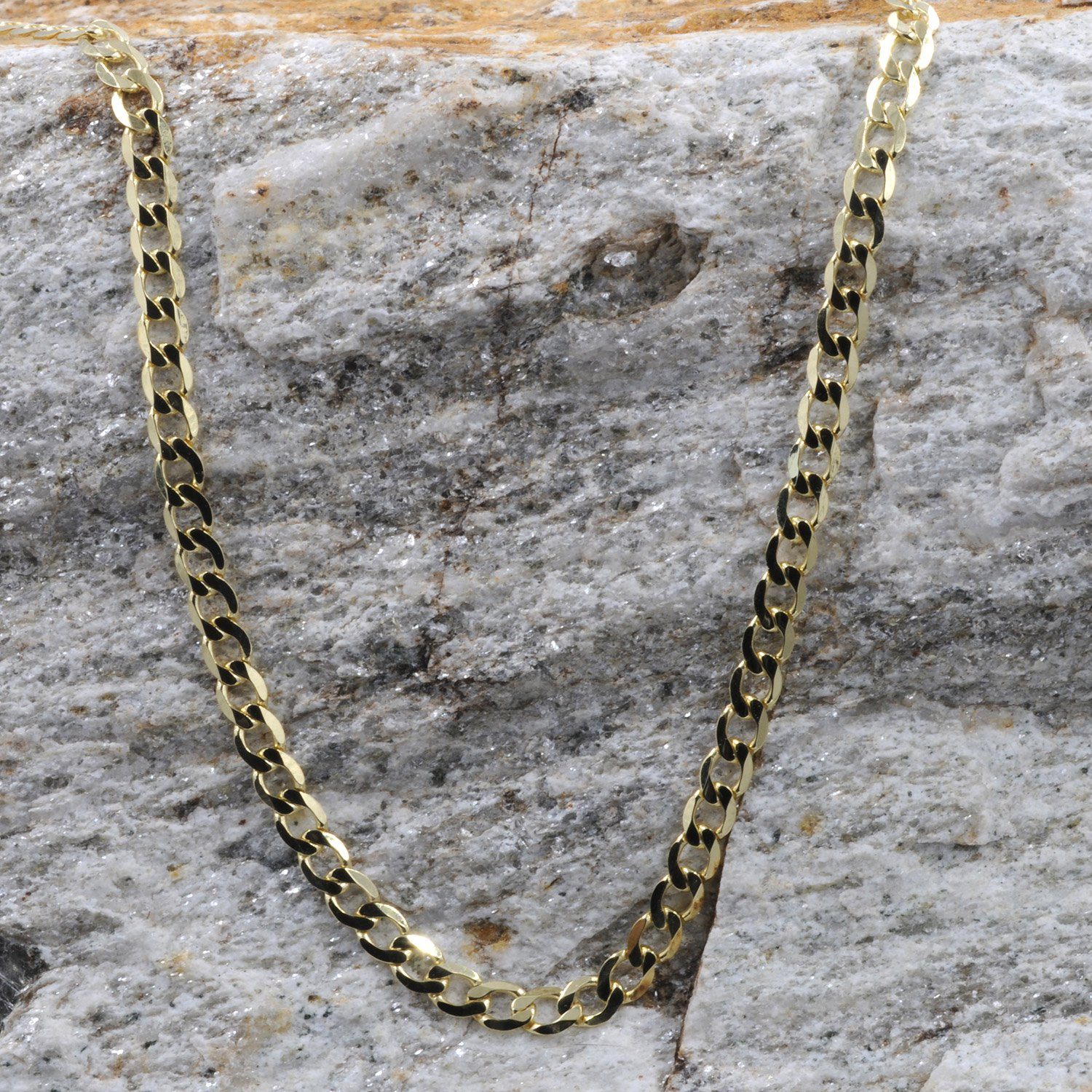 HOPLO Panzerkette Goldkette Panzerkette Länge 60cm - Breite 3,1mm - 333-8 Karat Gold, Made in Germany