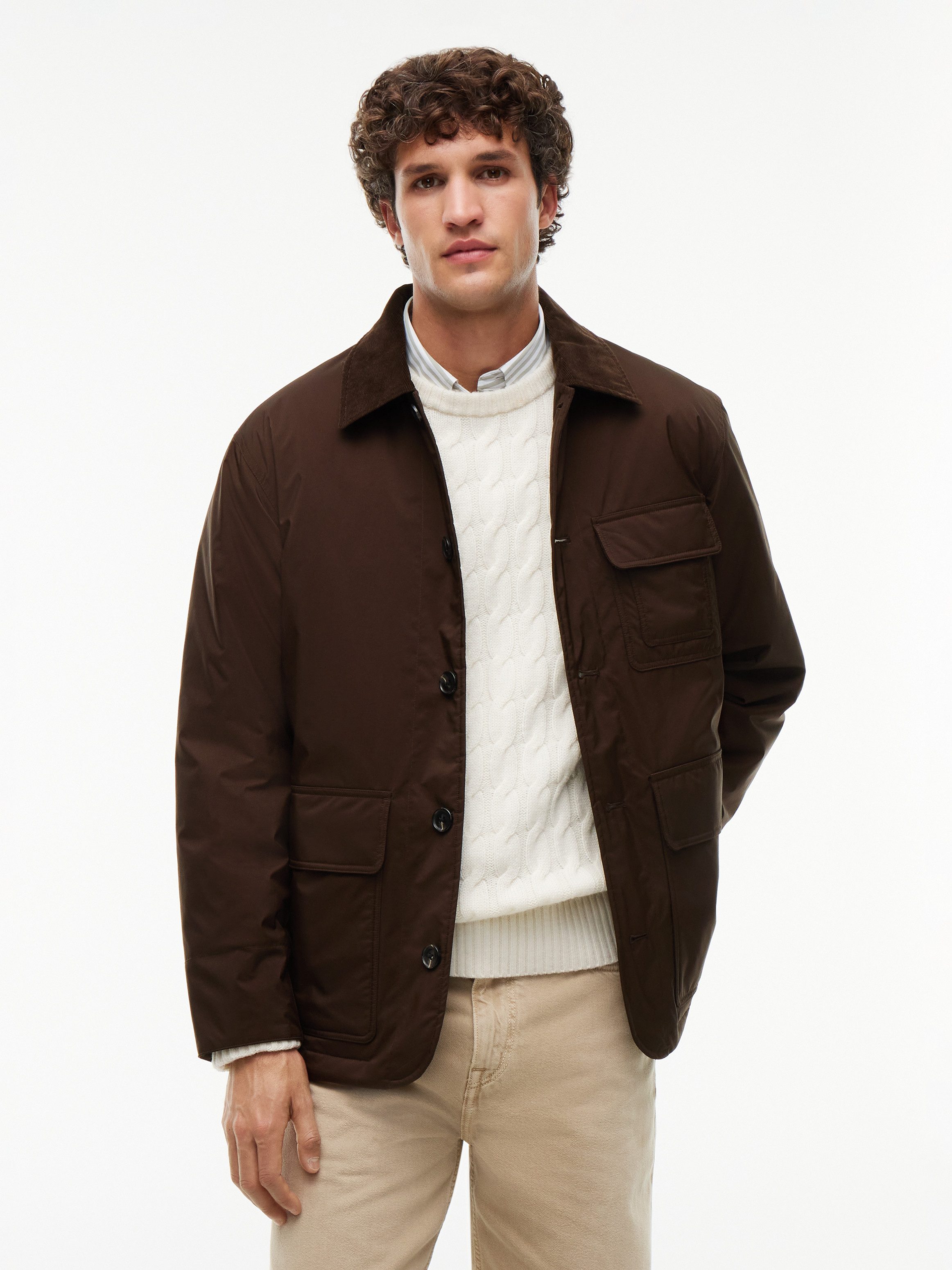 Tommy Hilfiger Kurzjacke SURPLUS PADDED BARN JACKET aus Ripstop mit Cord-Kragen