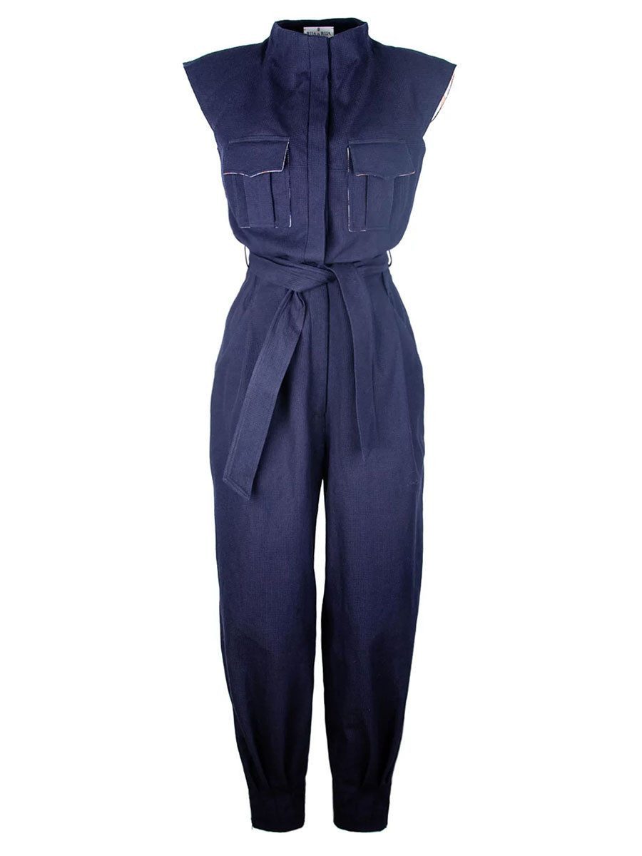 RUA & RUA Jumpsuit Loose Fit Overall aus Baumwolle mit Bindegürtel