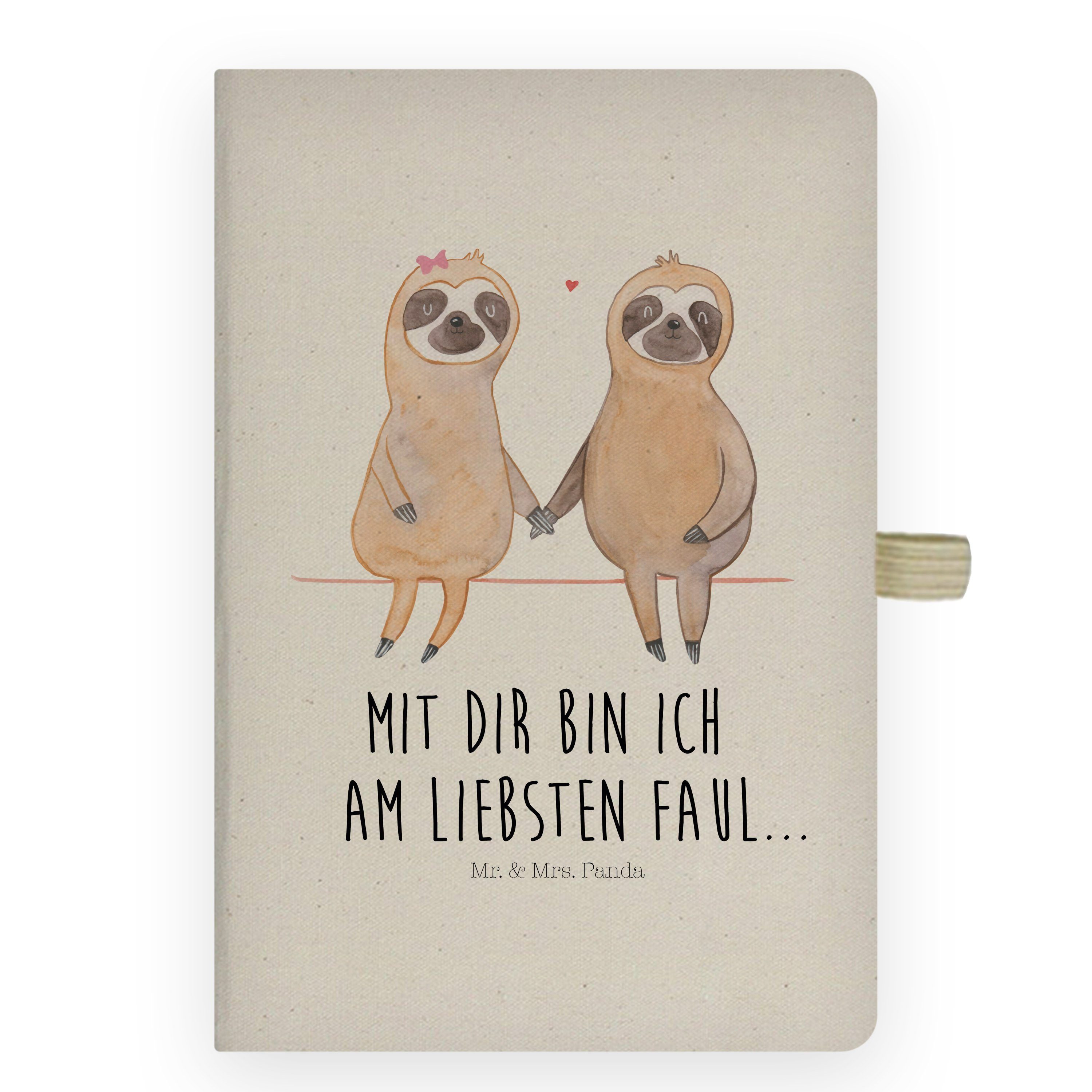 Mr. & Mrs. Panda Notizbuch Faultier Pärchen, Tagebuch, Transparent, Skizzenbuch, Notizbuch A4 Ha Mr. & Mrs. Panda