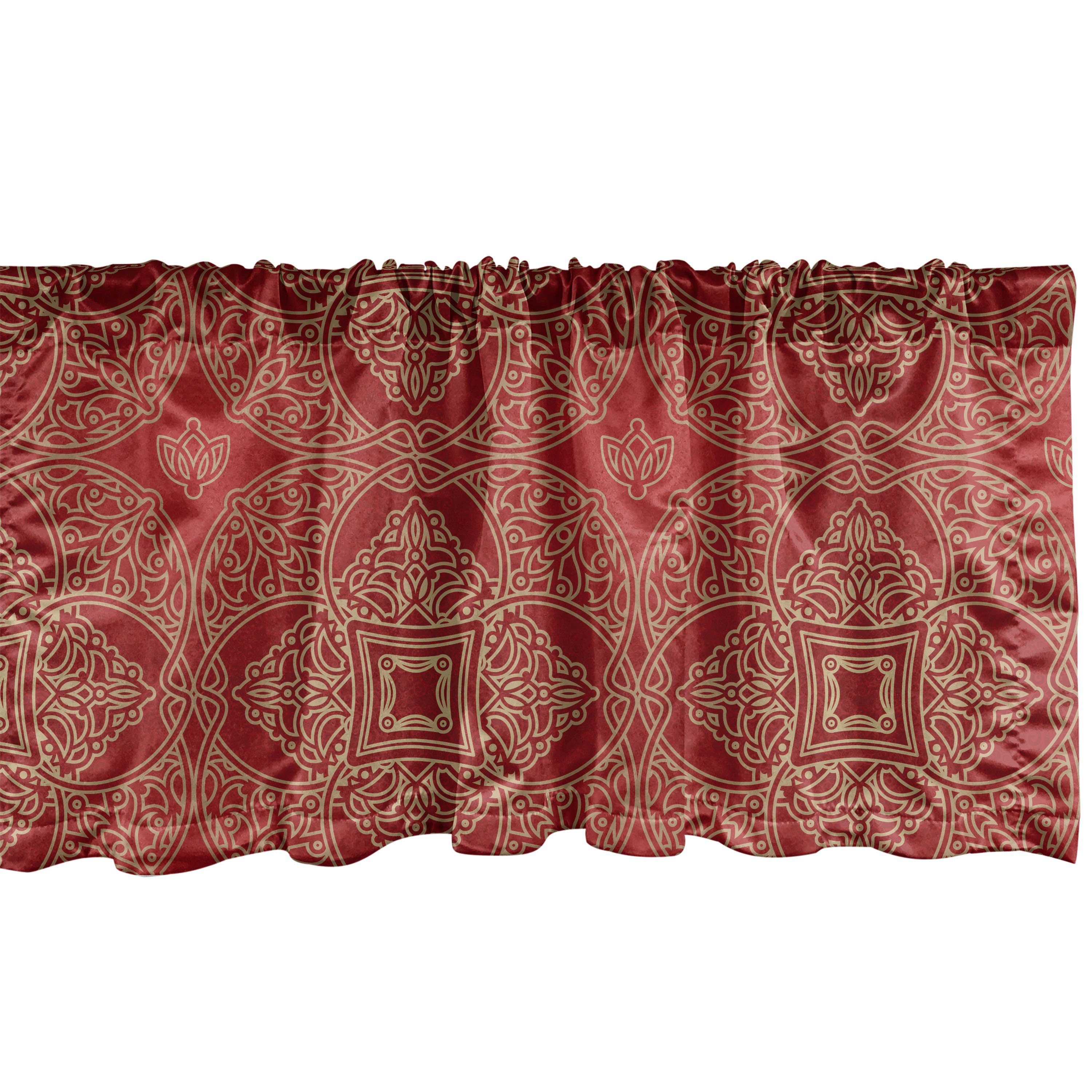 Scheibengardine Vorhang Volant für Küche Schlafzimmer Dekor mit Stangentasche, Abakuhaus, Microfaser, orientalisch Motiv