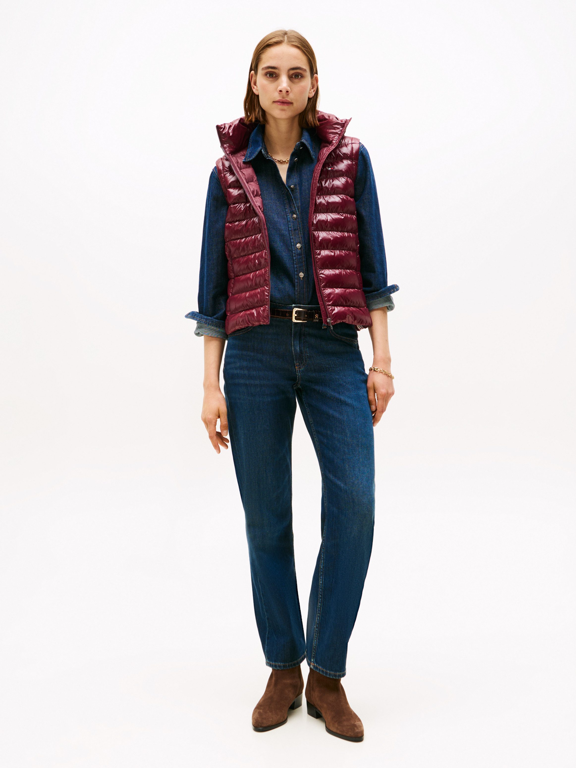 Tommy Hilfiger Steppweste LW PADDED SLIM VEST leicht glänzende Oberfläche