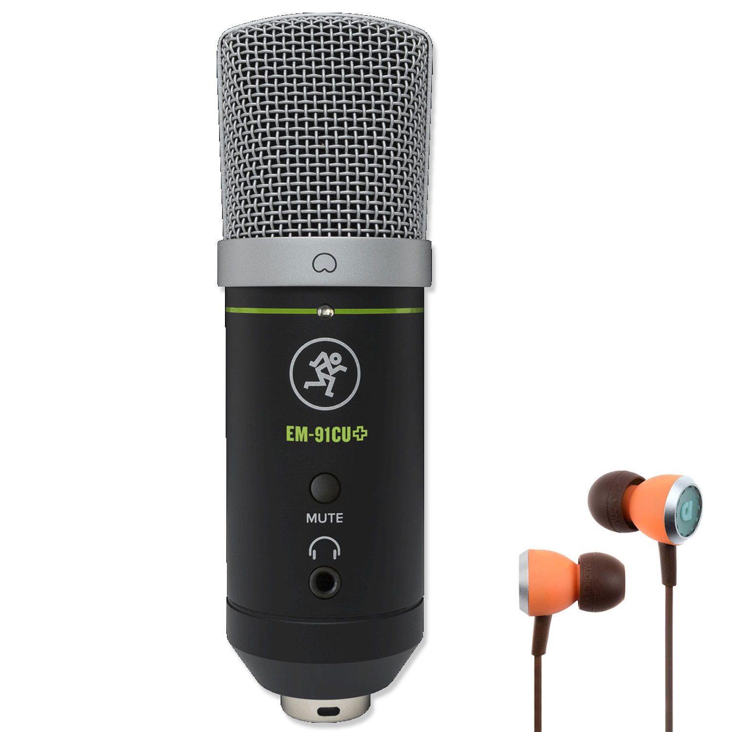 MACKIE Mikrofon Mackie USB-Mikrofon EM-91CU+ Plus mit In-Ear Kopfhörer (digital, 1-tlg), Vorteils-Set mit In-Ear Kopfhörer
