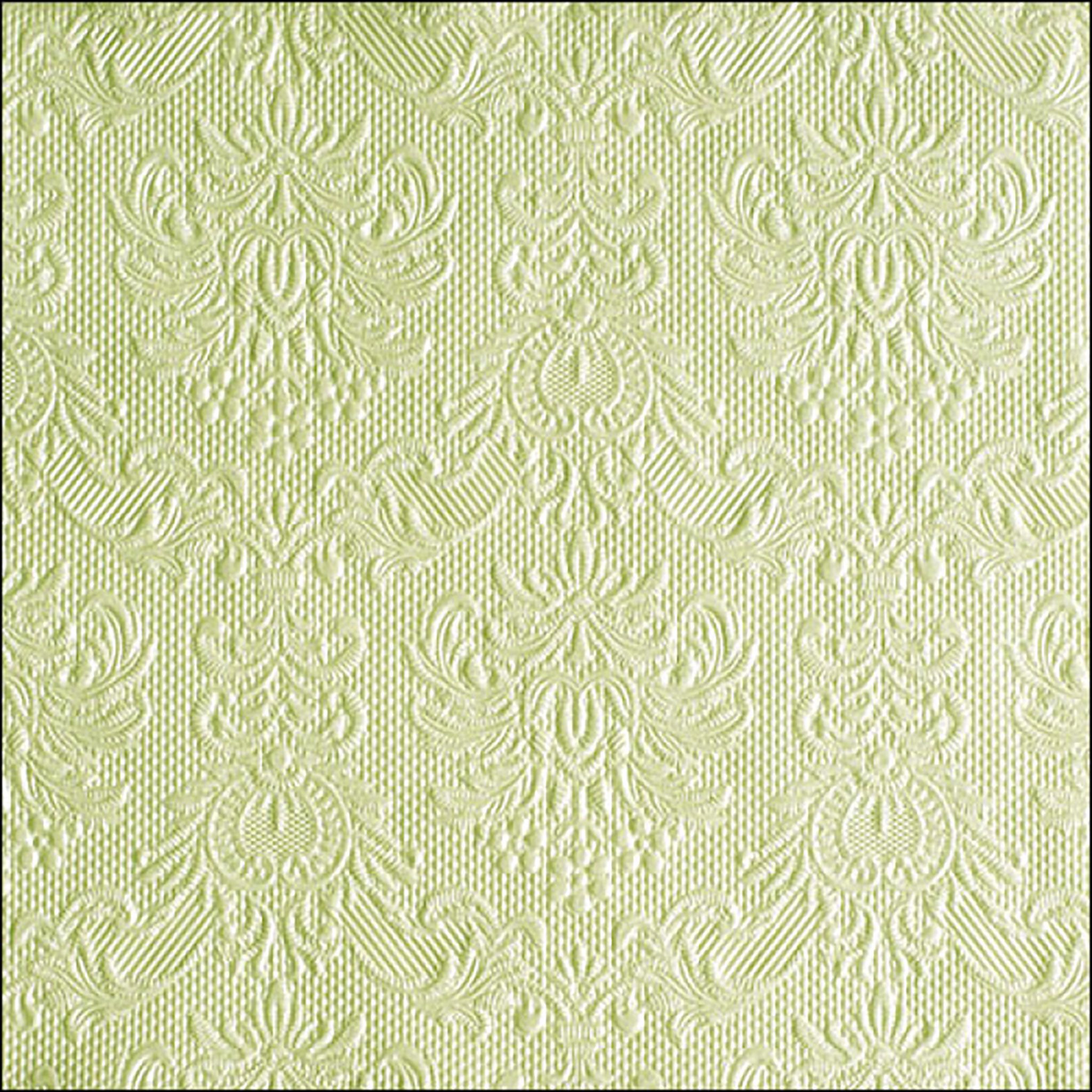Ambiente Luxury Paper Products Papierserviette, Servietten Papier 33x33cm Elegance geprägt 15 Stück Hellgrün