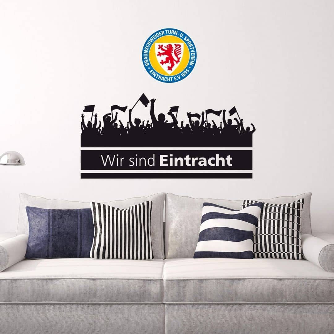 sind Braunschweig Wandtattoo Fans Wandbild Eintracht Wandtattoo selbstklebend, Wir Fußball Eintracht Logo Löwenstadt, Braunschweig entfernbar