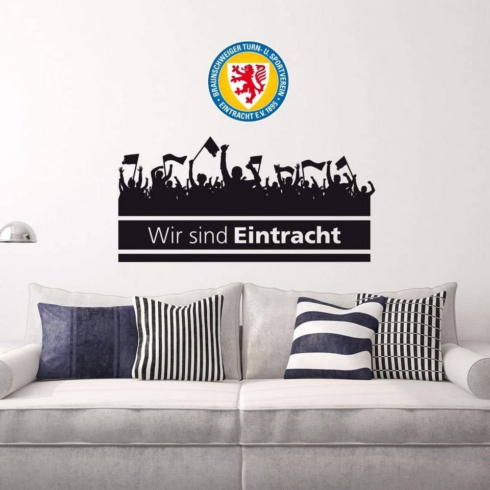 Eintracht Braunschweig Wandtattoo Fußball Wandtattoo Wir sind Eintracht  Fans Logo Braunschweig Löwenstadt, Wandbild selbstklebend, entfernbar