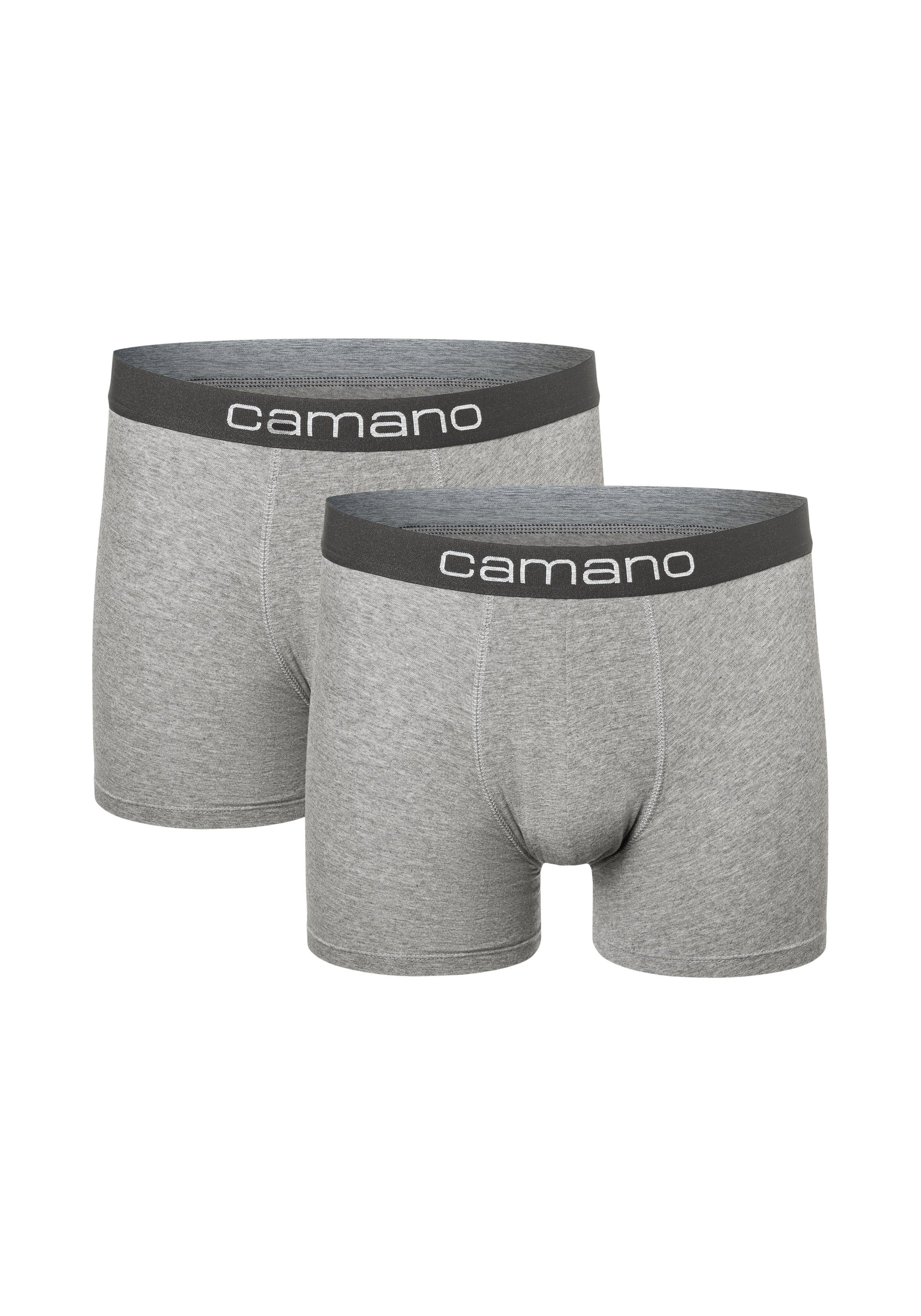 mit Boxershorts (2-St) Baumwolle 2er (BCI) Camano hellgrau nachhaltigerer Comfort Pack