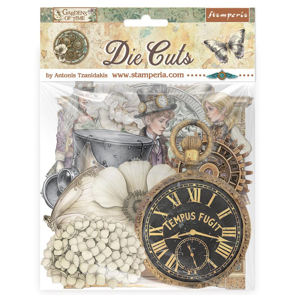 Stamperia Motivpapier Stanzmotive "Gardens of Time", 38 Teile