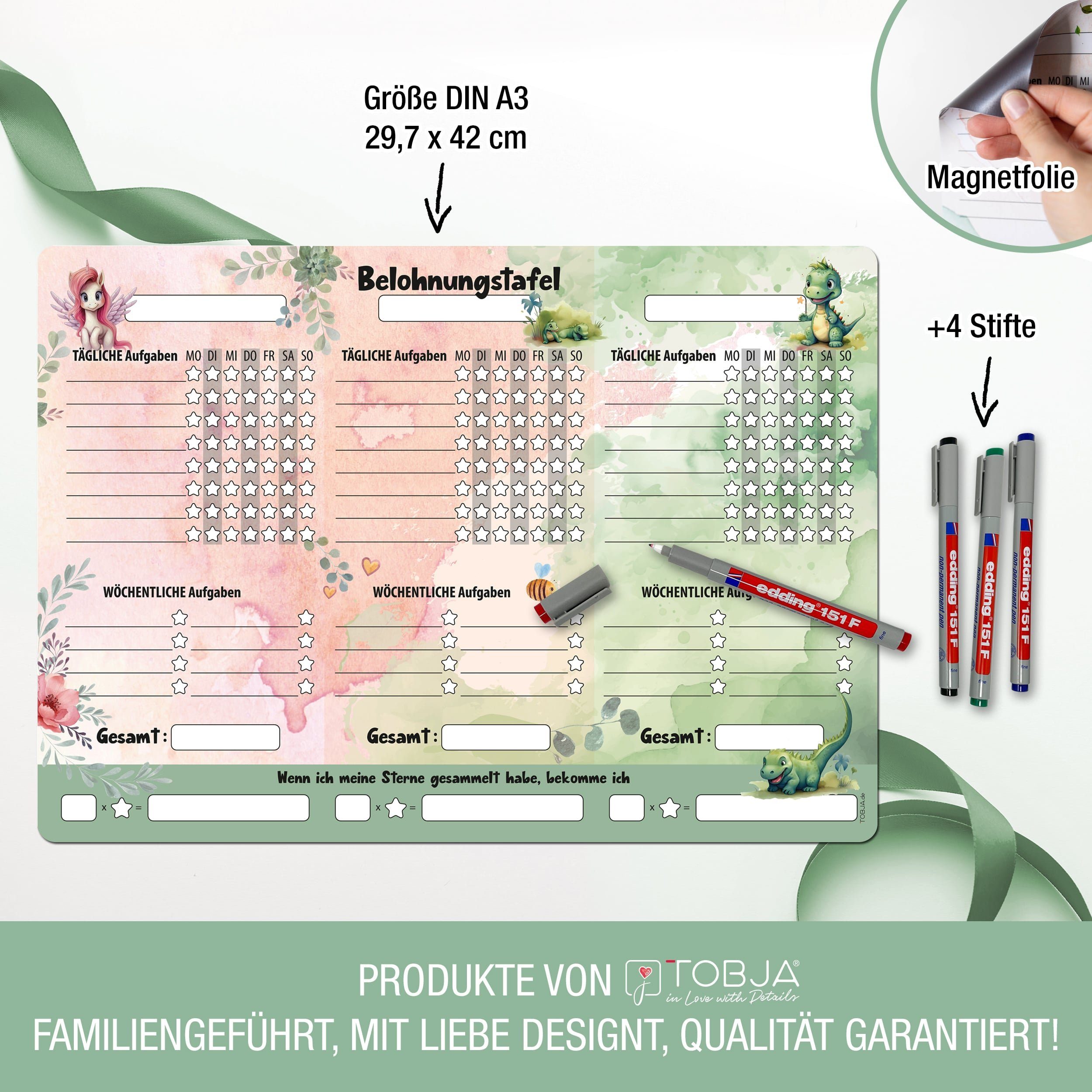 TOBJA Magnettafel A3 Belohnungstafel [Waldtiere] +4 günstig online kaufen