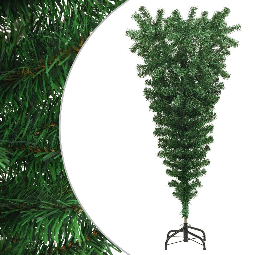 furnicato Künstlicher Weihnachtsbaum mit Ständer Umgekehrt Grün 120 cm
