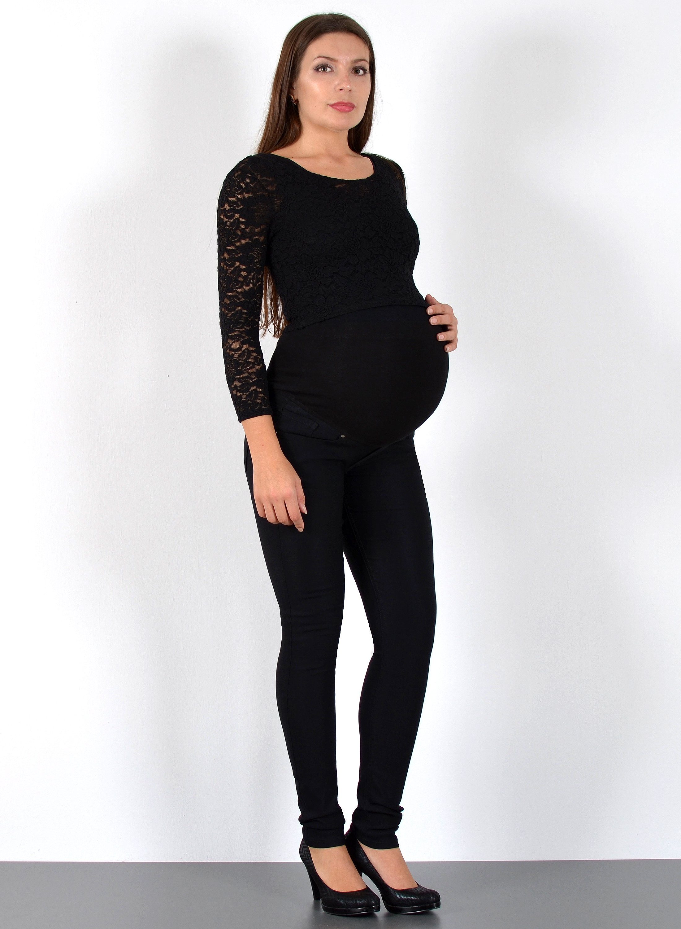 ESRA Umstandsjeans Skinny Fit Schwangerschaftshose mit elastischem Bund J530 Schwangerschaftsjeans mit hoher Leibhöhe und Stretch