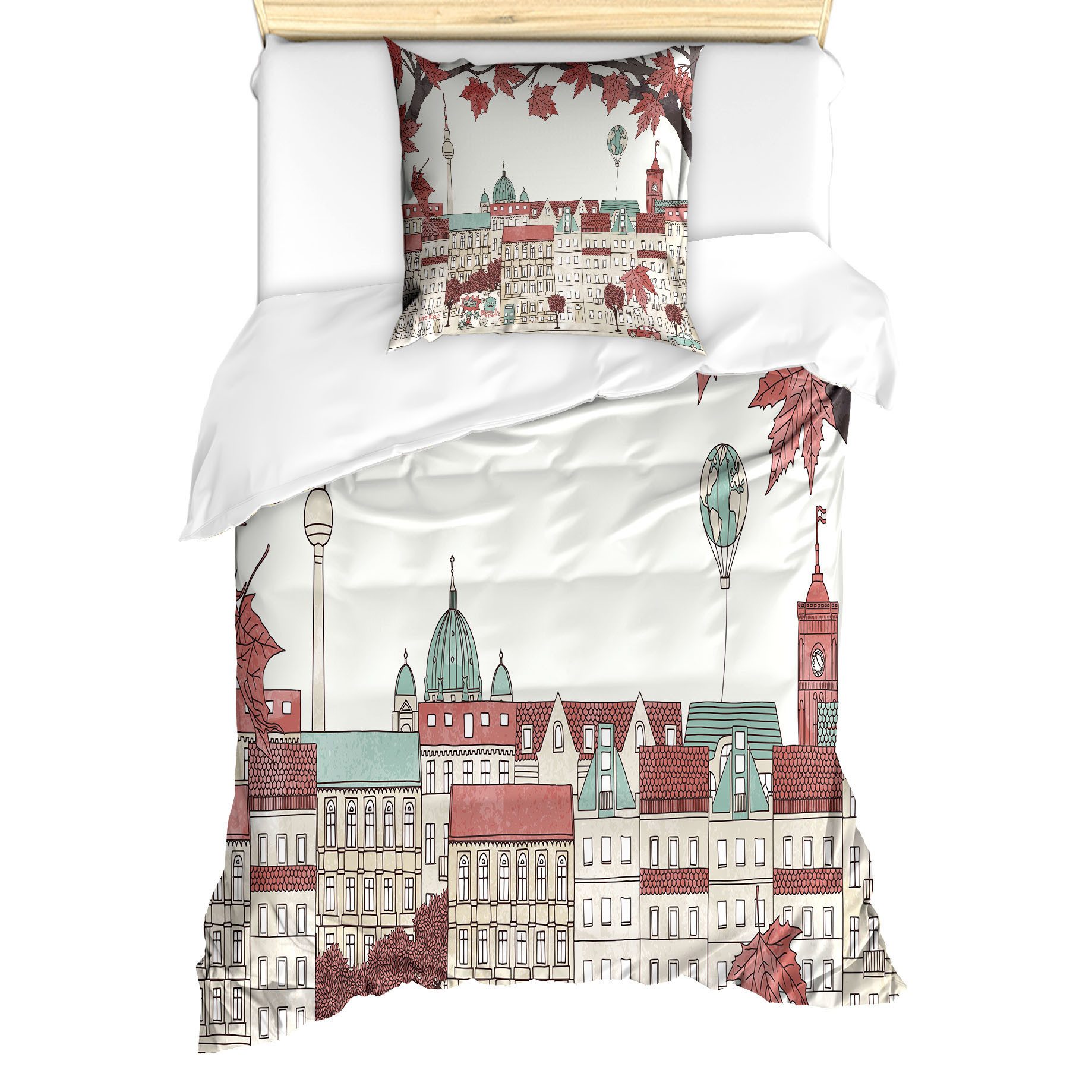 Abakuhaus Bettwäsche Milbensicher Allergiker geeignet mit Kissenbezug, Microfaser, Deutsche Herbstsaison in Berlin