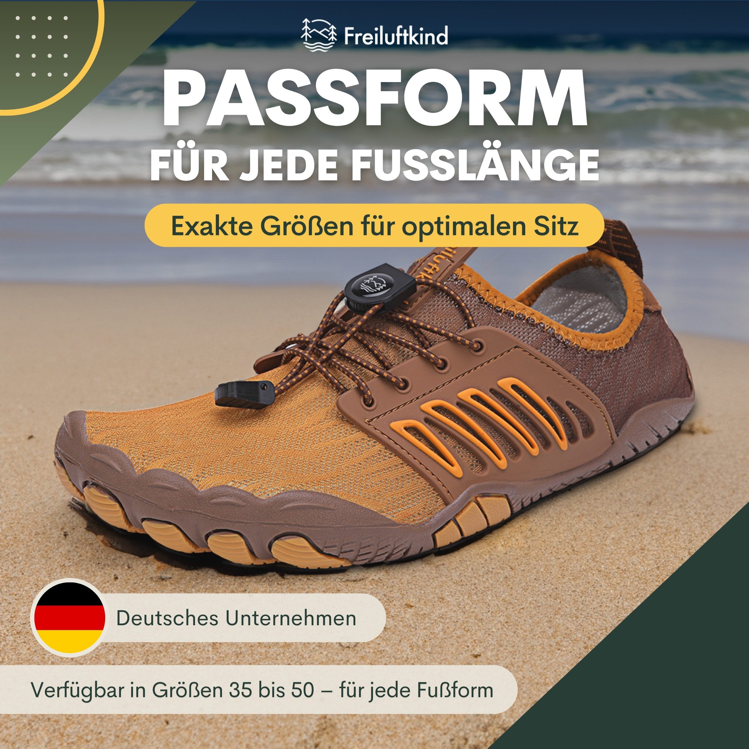 Freiluftkind Das Original – Tokai rutschfeste Barfußschuhe Sneaker Schnellverschluss
