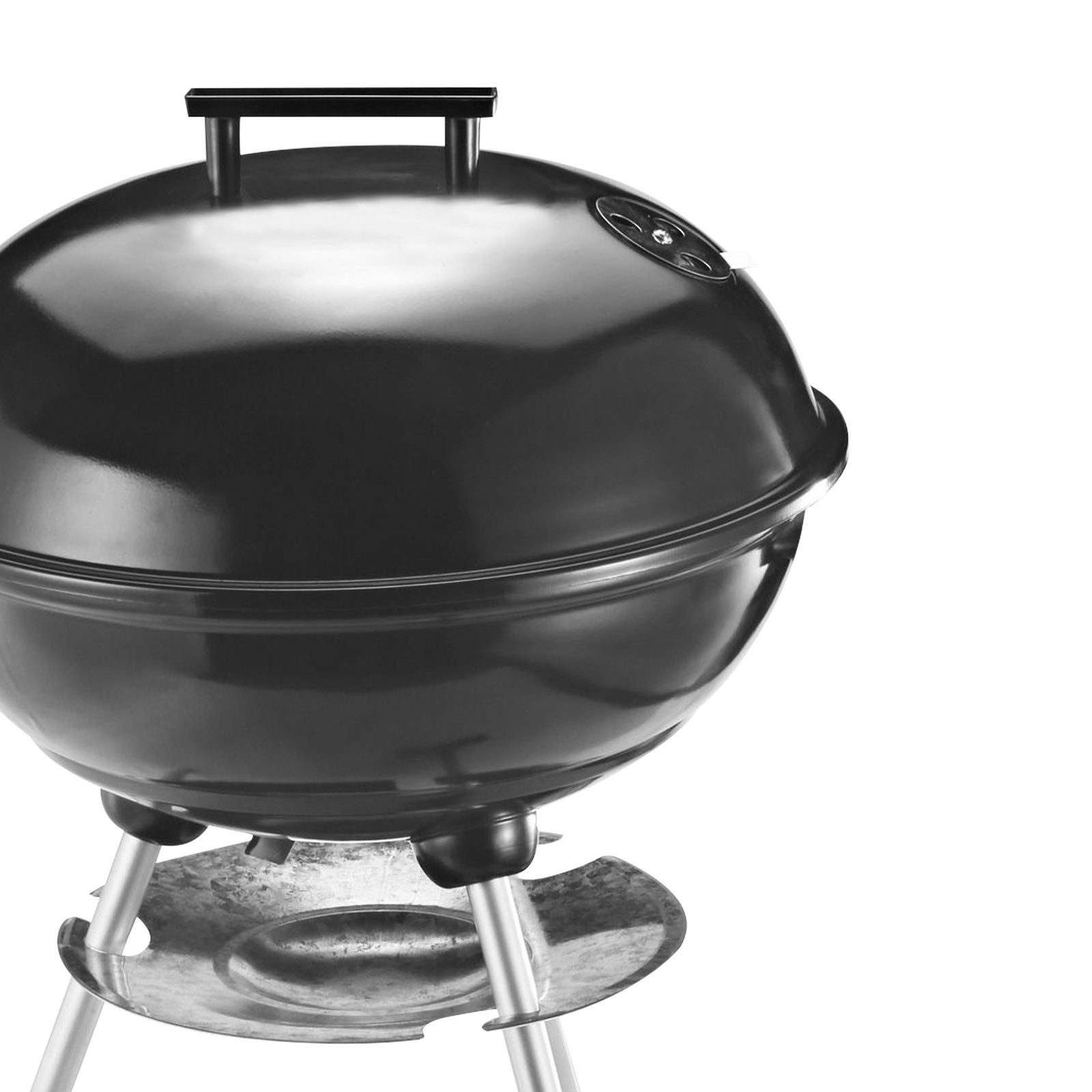 LANDMANN Holzkohlegrill BBQ Kugelgrill Holzkohle Rundgrill Grill Standgrill, Ø 37 cm mit Deckel