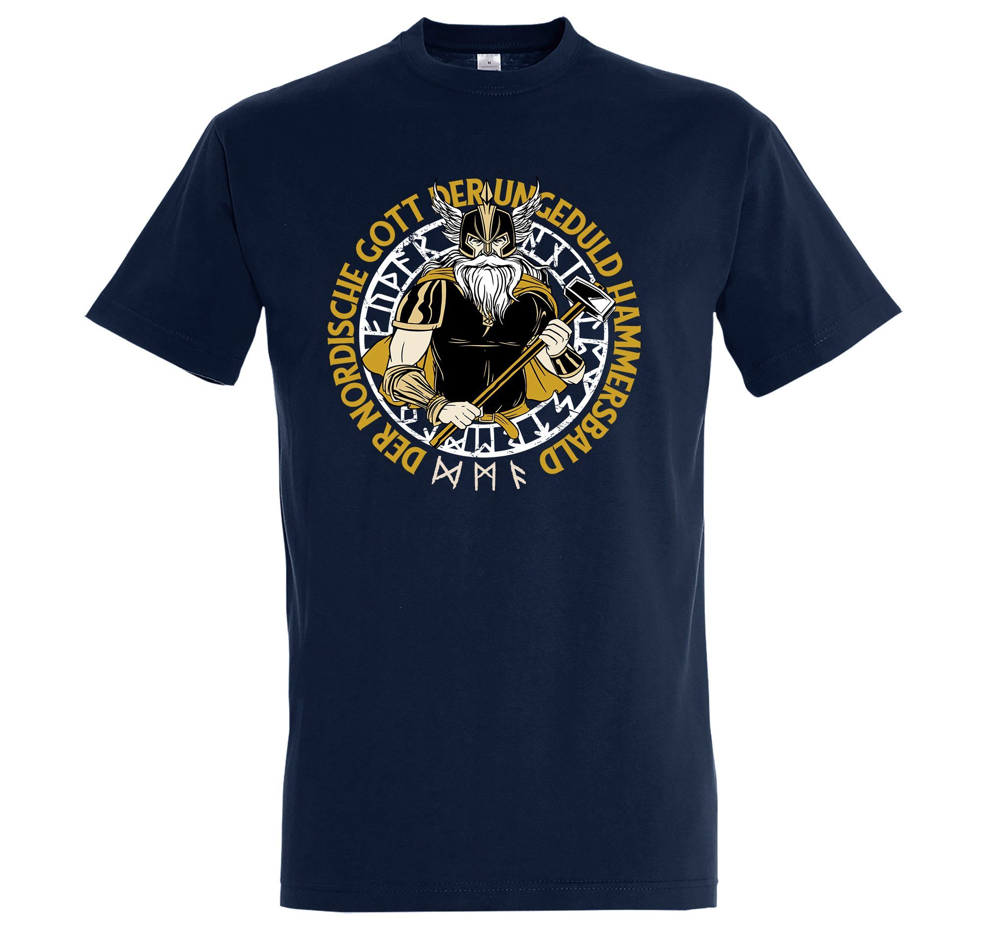 Youth Designz T-Shirt Der Nordische Gott Hammersbald Herren Shirt mit trendigem Frontprint Navyblau
