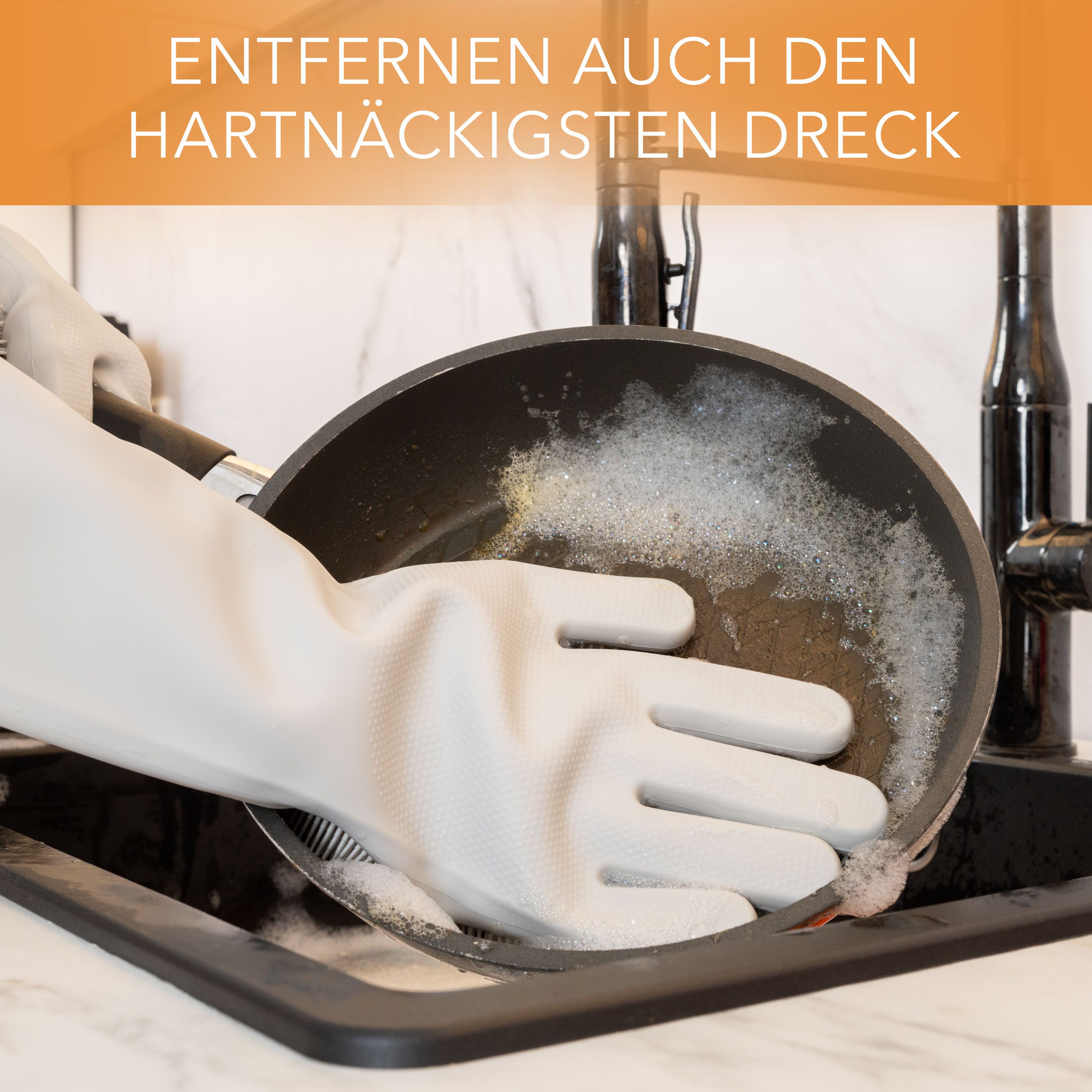 AVANA Reinigungshandschuh Silikon Spülhandschuhe mit Wash Scrubber Handschuhe für Küche, Abwasch BPA-Frei, Hitzebeständig, Grau