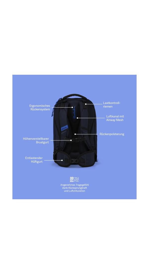 Satch Schulrucksack con:next (1-tlg), smarte Organisation für technische Geräte