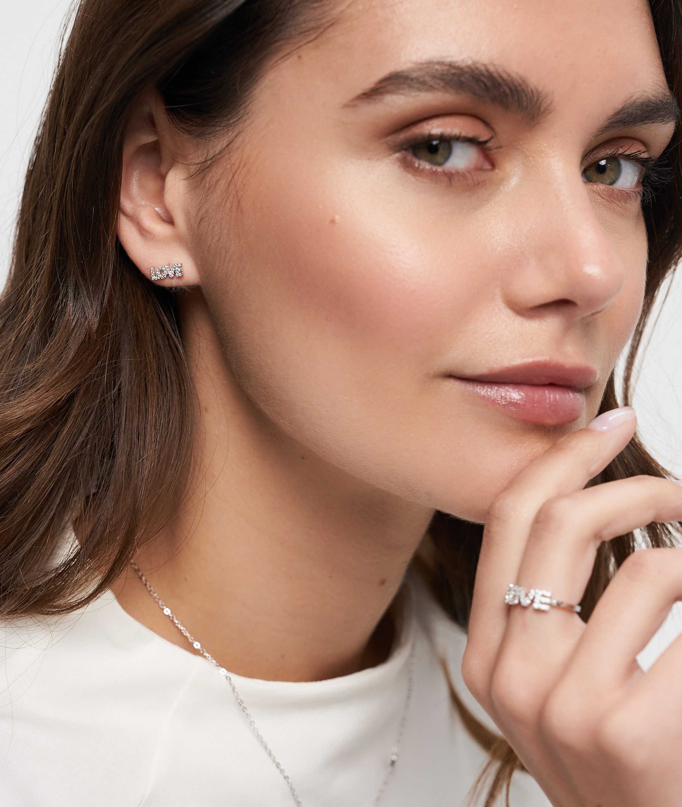 Tamaris Paar Ohrstecker Schmuck Geschenk Silber 925 Ohrstecker Love Letters, mit Zirkonia (synth)