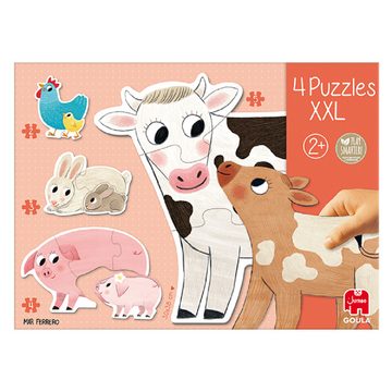 Goula Puzzle Goula 53175 4 Puzzles XXL Bauernhof, Holzpuzzle, Puzzleteile
