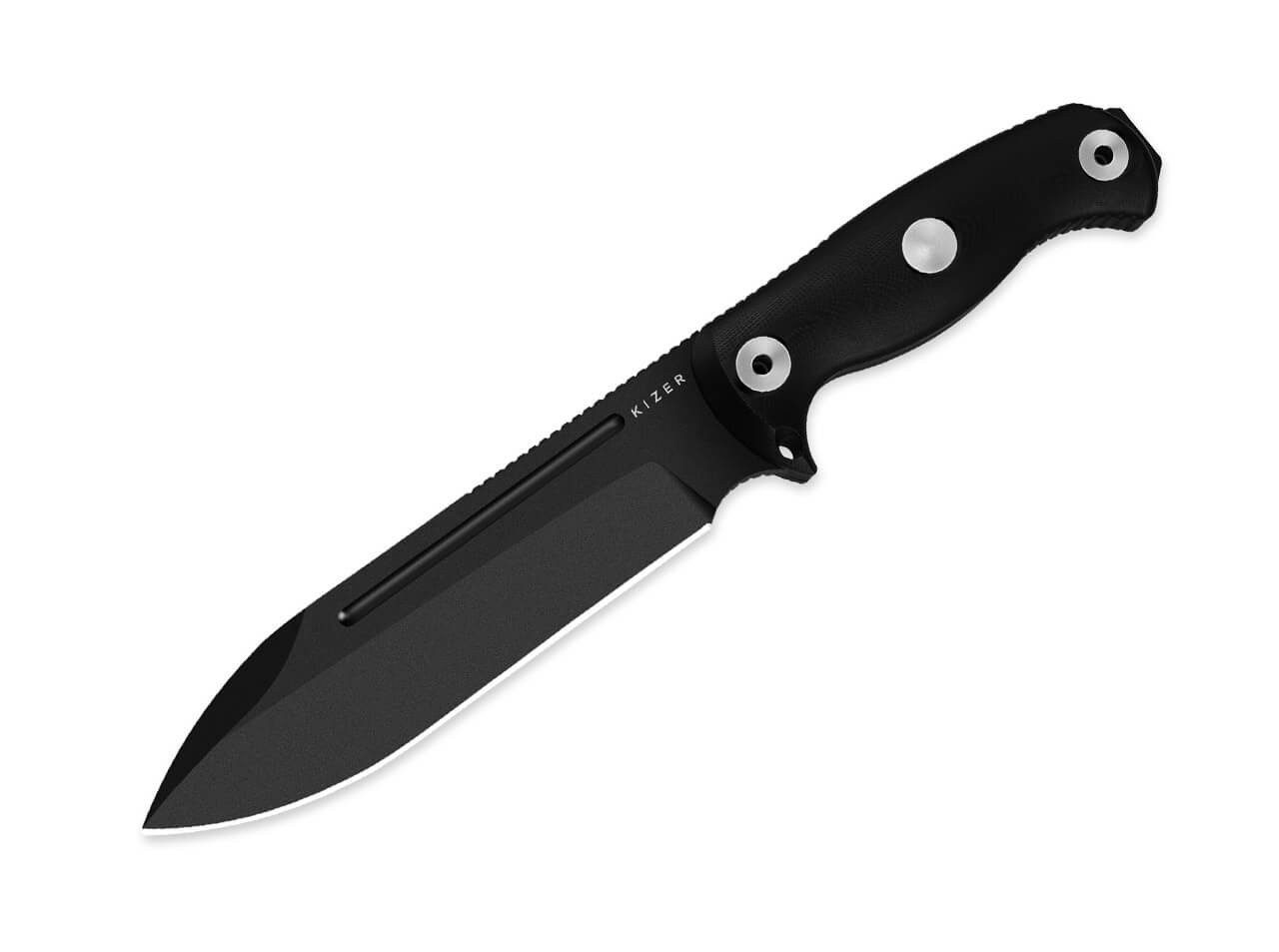 Kizer Universalmesser Kizer Drop Bear Fix 7 1095 G10 All Black, feststehendes Messer, (1 St), Scheide inklusive