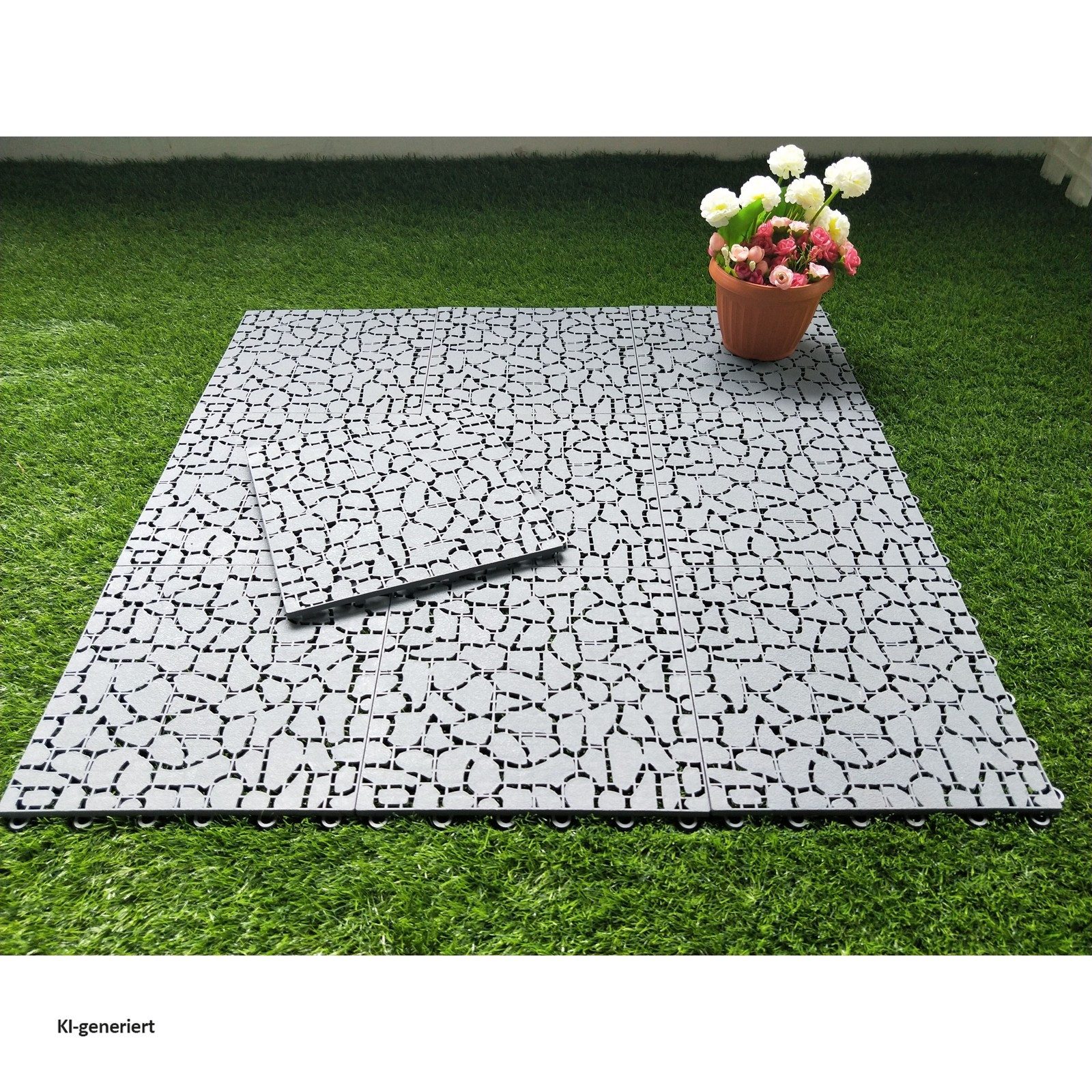 HTI-Living Outdoor-Bodenplatte Bodenplatte 4-teilig Nessa Stone, Set, 4-St., 4 Bodenplatten, Terrassenplatte Gehwegplatte