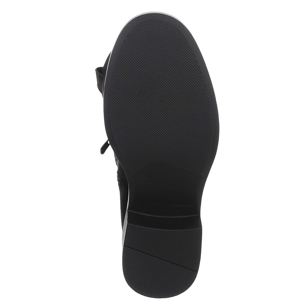 Ital-Design Damenstiefel mit hohem Schaft und Blockabsatz Stiefel (92269315) Blockabsatz Flache Stiefel in Schwarz – Bild 3 von 5