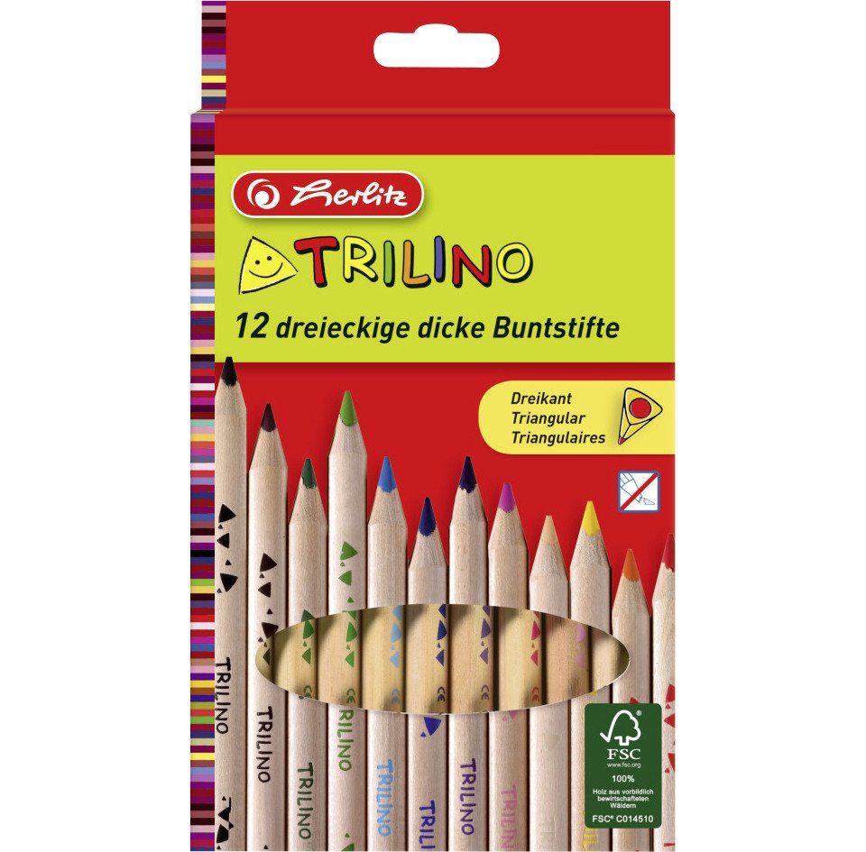 Herlitz Buntstift herlitz Dreikantbuntstifte Trilino 12er Set aus