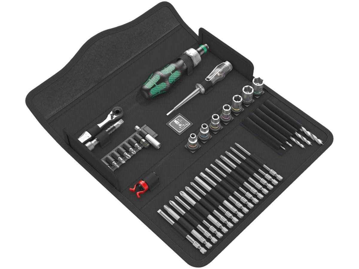 Wera Werkzeugset Wera Kraftform Kompakt H 1 Holz Bits-Sortiment, (Set), 41-teilig, mit Rapidaptor-Technologie, inkl. robuster Textilbox