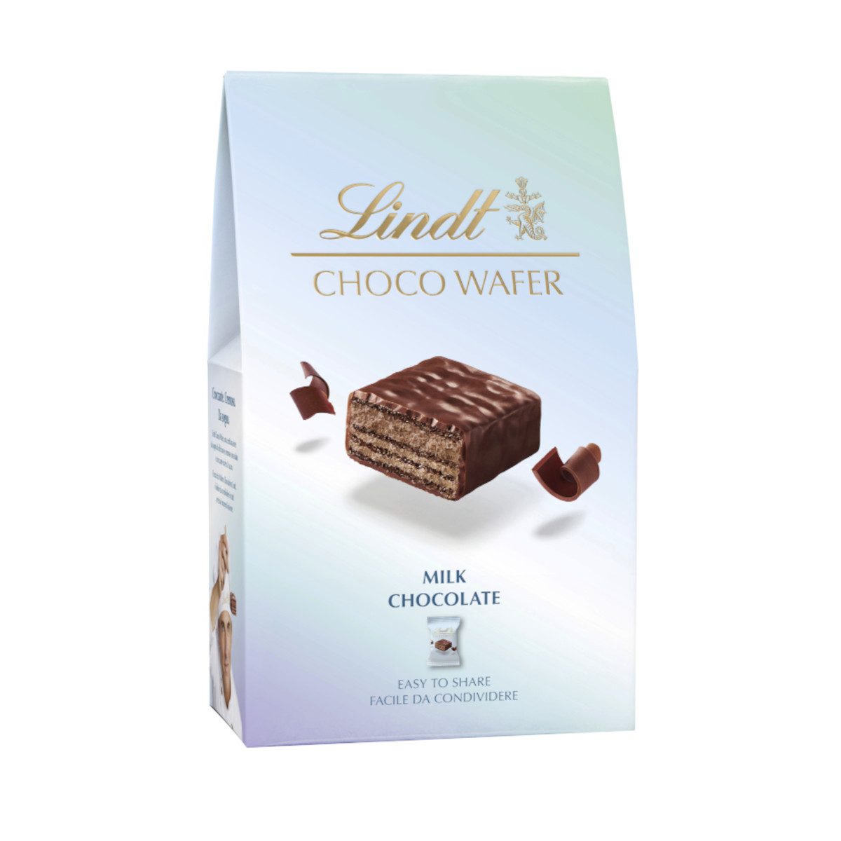 LINDT Schokolade, Lindt Choco Wafer Milch knusprige Waffel mit Milchschokolade 130g