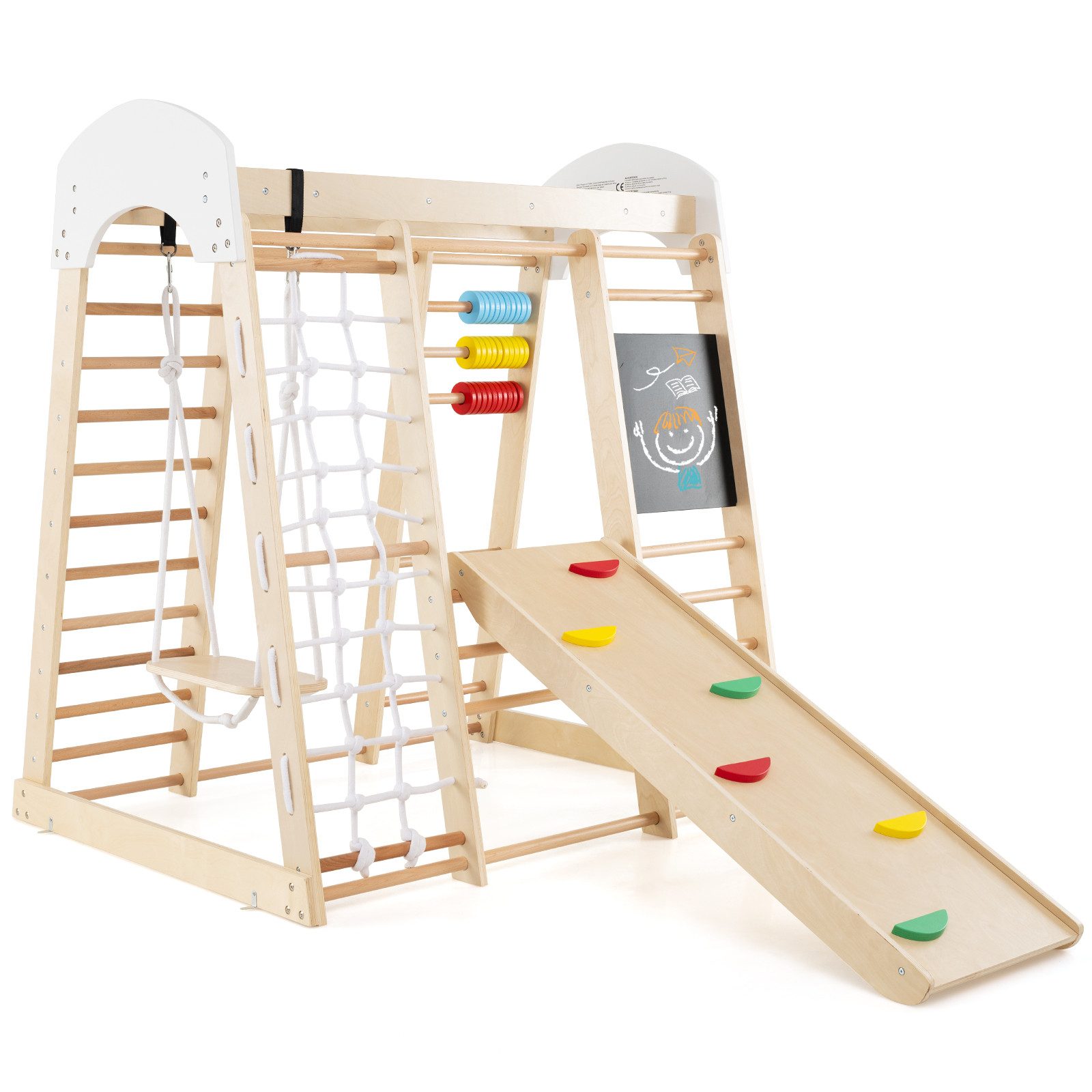 KOMFOTTEU Klettergerüst, 7-in-1 Kletterspielzeug Spielplatz für Kinder ab 3 Jahren