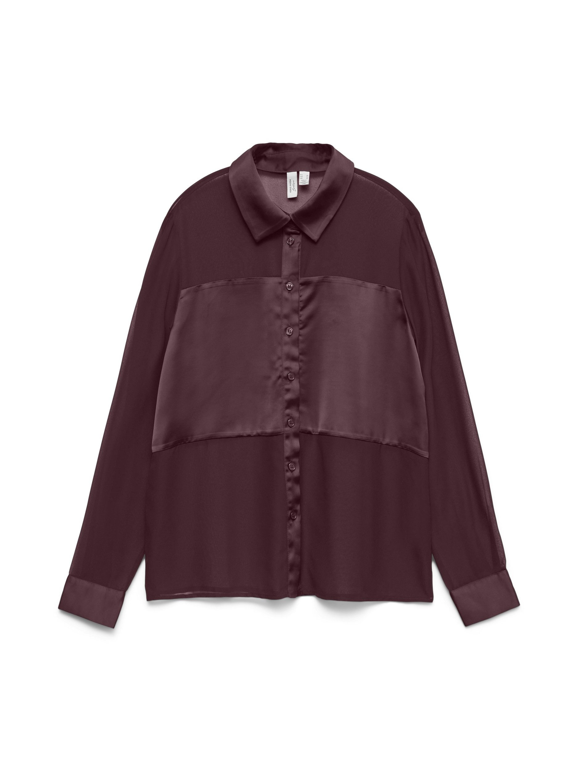 Langarmbluse VMHALLIE LS SHIRT WVN BTQ GA Winetasting