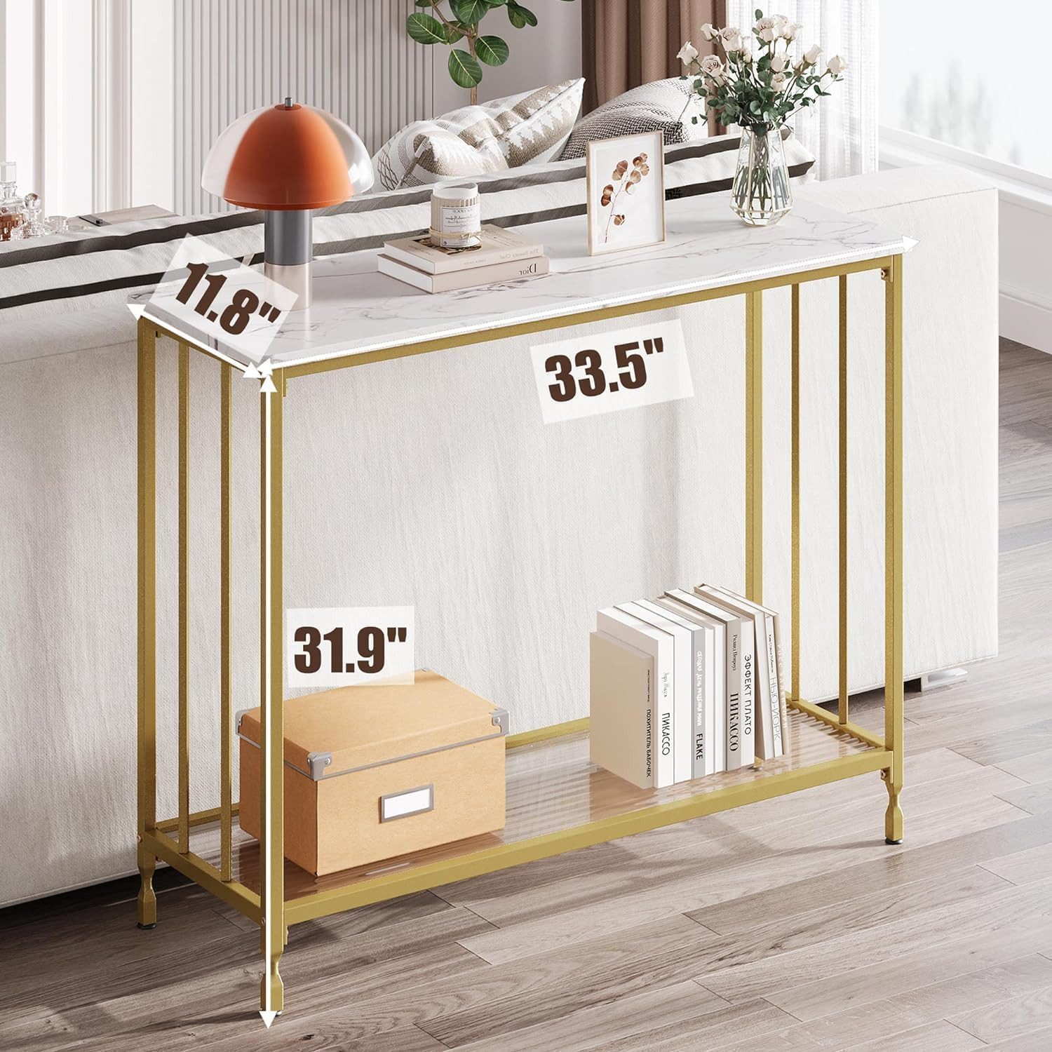 GarveeMore Konsolentisch,105x30x81cm, Schmaler Beistelltisch,Flurtisch,Klei günstig online kaufen