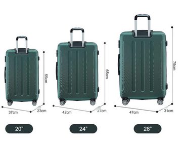 KESSMANN Kofferset Hartschalenkoffer Set 3 Teilig Kofferset M klein L mittel XL groß, 4 Rollen, (Koffer-Set, 3 tlg., Leichtgewicht Rollkoffer 360° Rollen Reisen Urlaub Reisekoffer Set), Trolley Gepäckset Hartschalenkoffer Urlaubskoffer Handgepäck Organizer