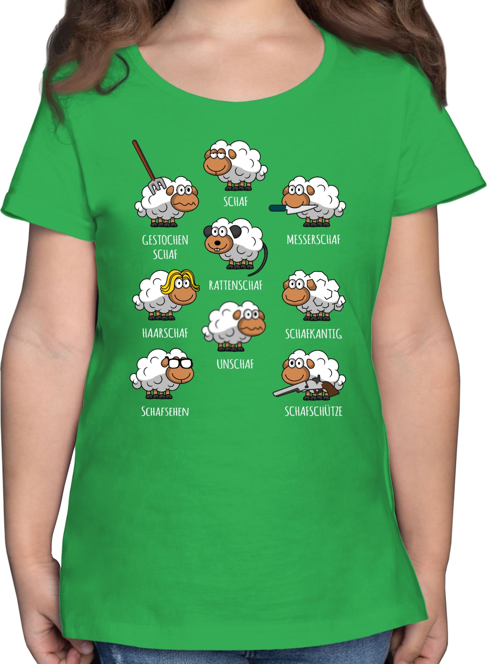 Shirtracer T-Shirt Grün Schafe Schaf 3 Schäfchen Schäfer Lustig Schafbauer Witzig Sheep Schaf